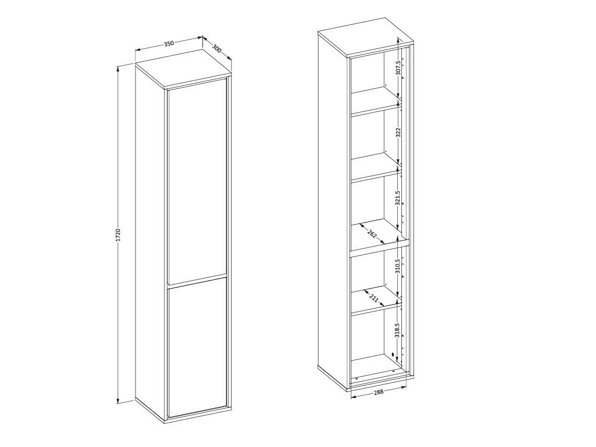 Pystymallinen kylpyhuonekaappi Tecavu 101 (Congo)