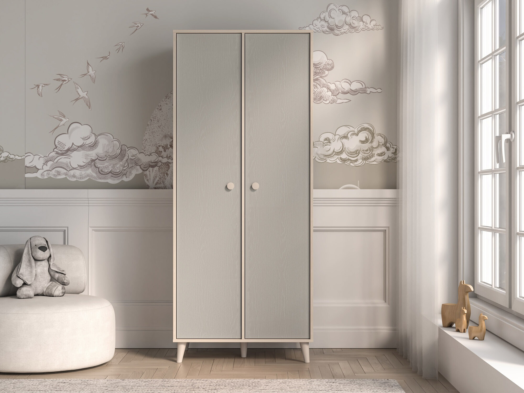 Vaatekaappi Tortoli 101 (Harmaa)