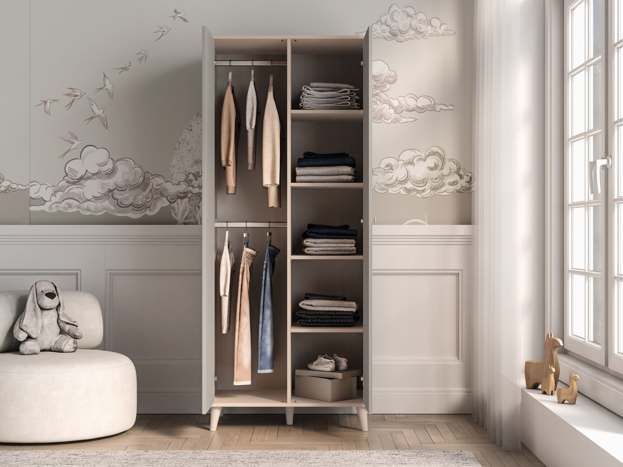 Vaatekaappi Tortoli 101 (Harmaa)