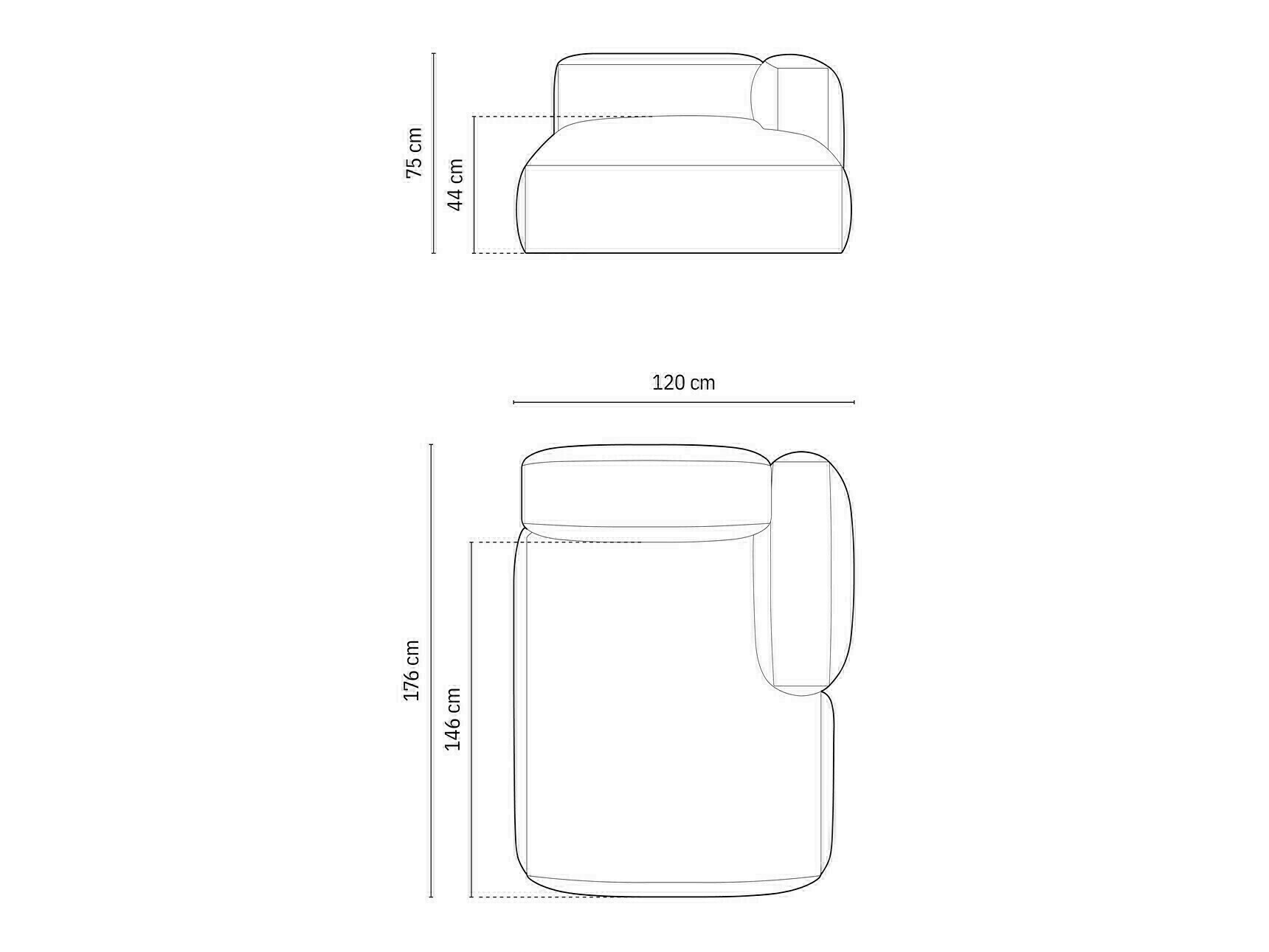 Modulaarinen istuinyksikkö Sorcoro 107 (Boston Vaalea Harmaa)