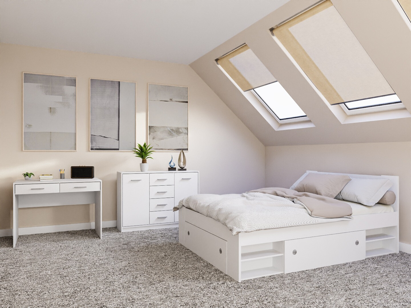 Makuuhuonesetti Novsore 156 (Valkoinen)