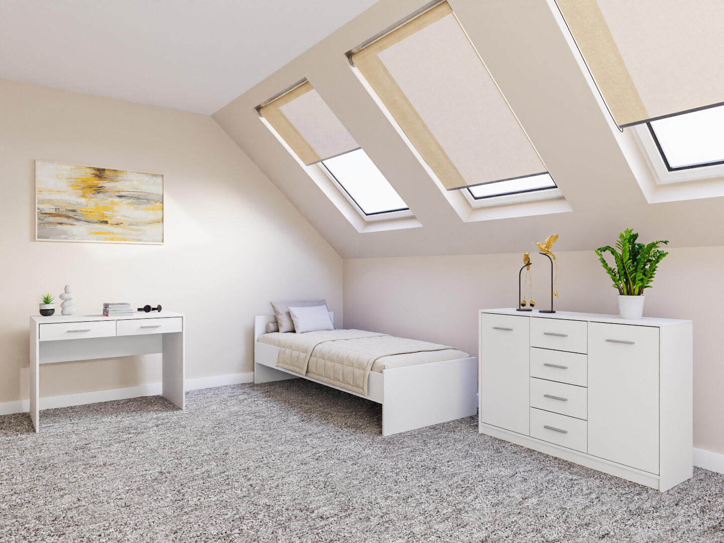 Makuuhuonesetti Novsore 149 (Valkoinen)