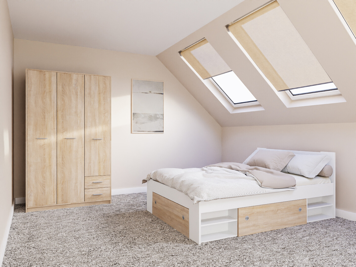 Makuuhuonesetti Novsore 158 (Valkoinen)