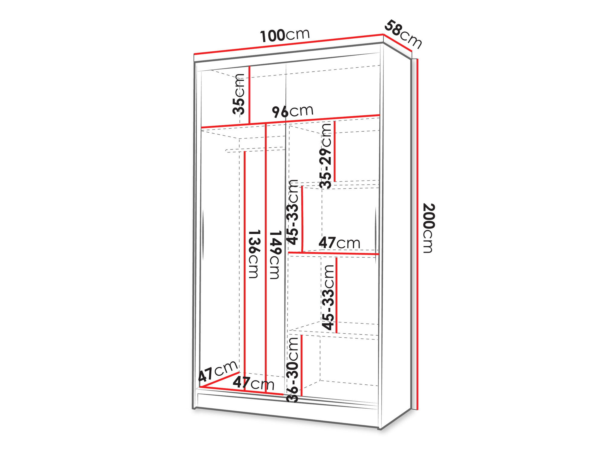 Vaatekaappi Closico Structor I (Valkoinen + Artisaanitammi)