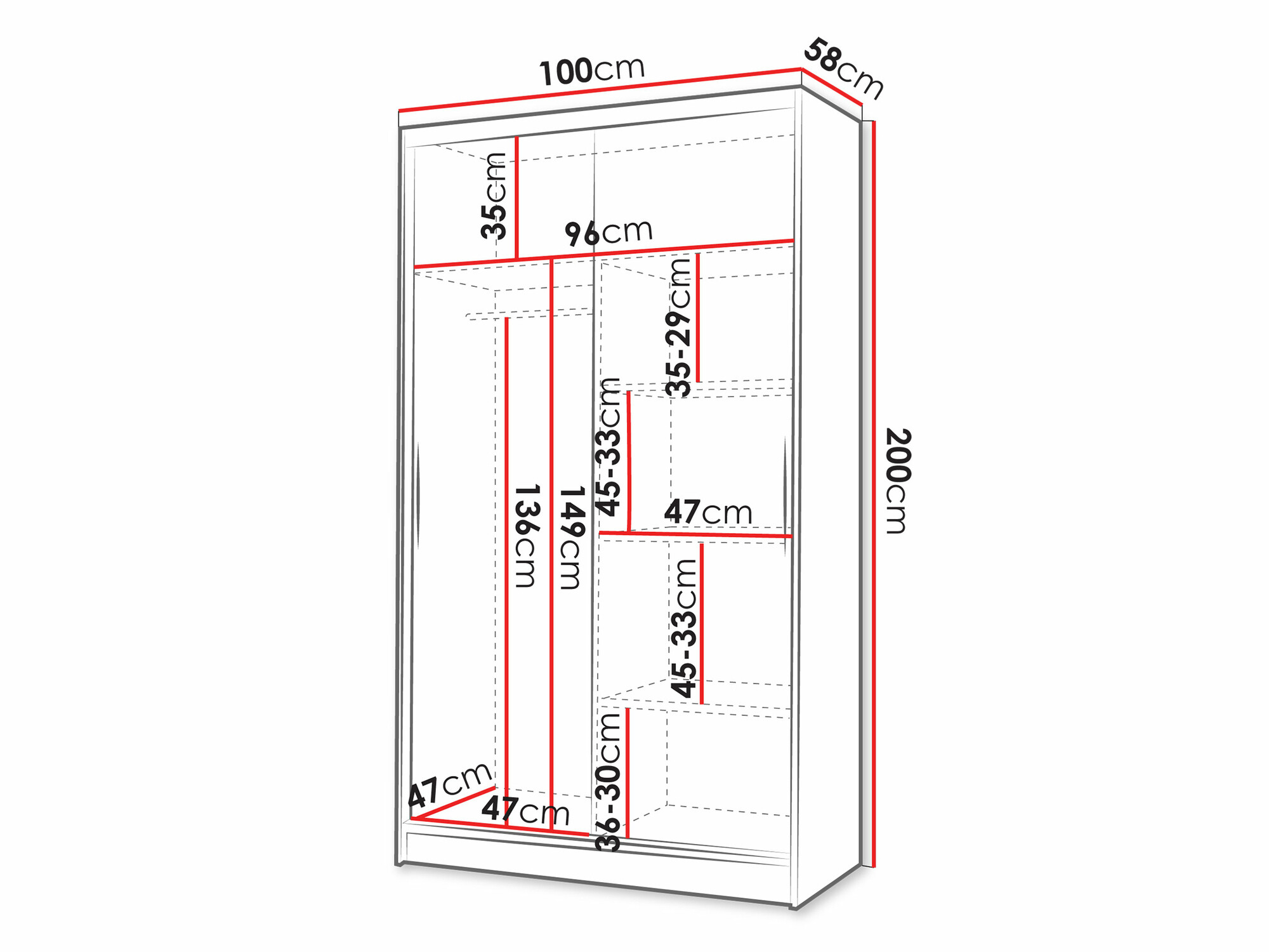 Vaatekaappi Closico Structor VI (Valkoinen + Artisaanitammi)