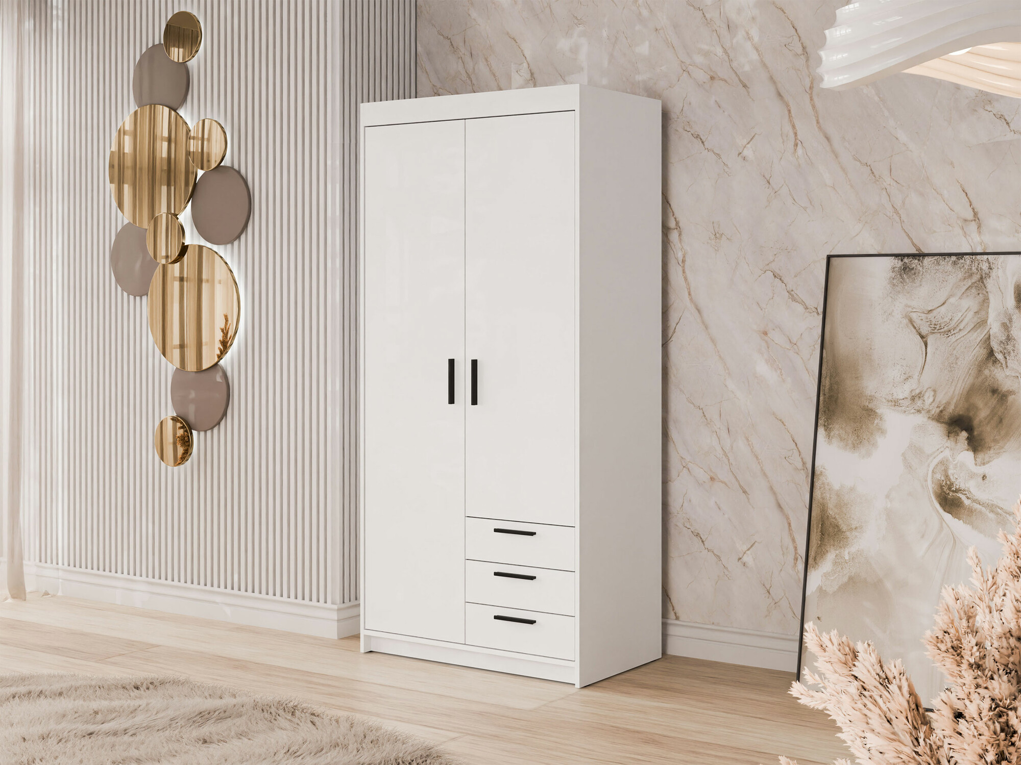 Vaatekaappi Novduni 112 (Valkoinen)