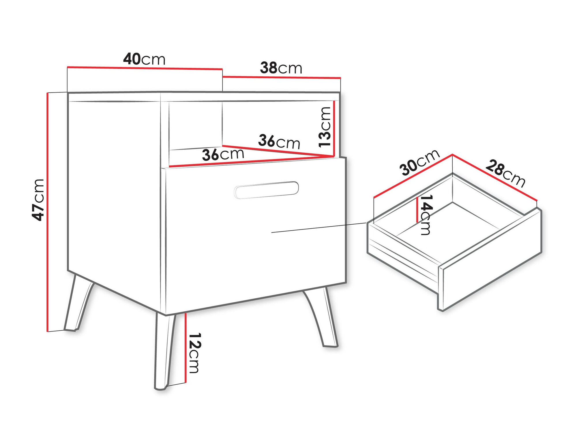 Yöpöytä Comfivo Capella (Kashmir + Kiiltävä kašmirvilla)