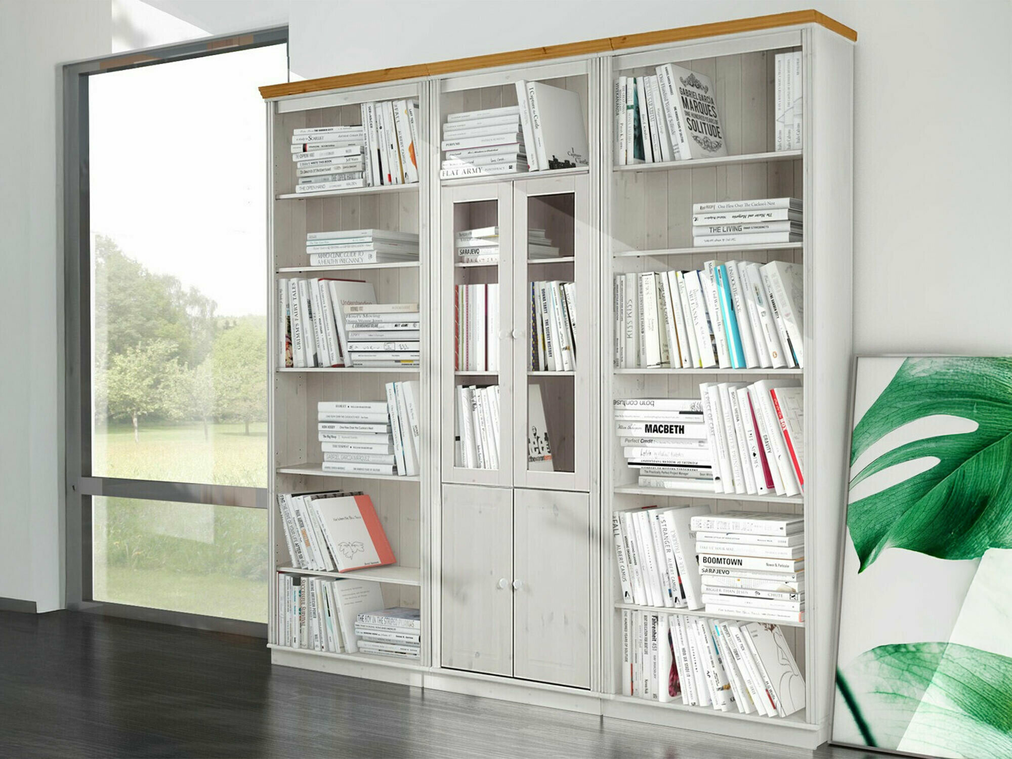 Hyllysetti Saltoro 113 (Valkoinen + Hunajatammi)