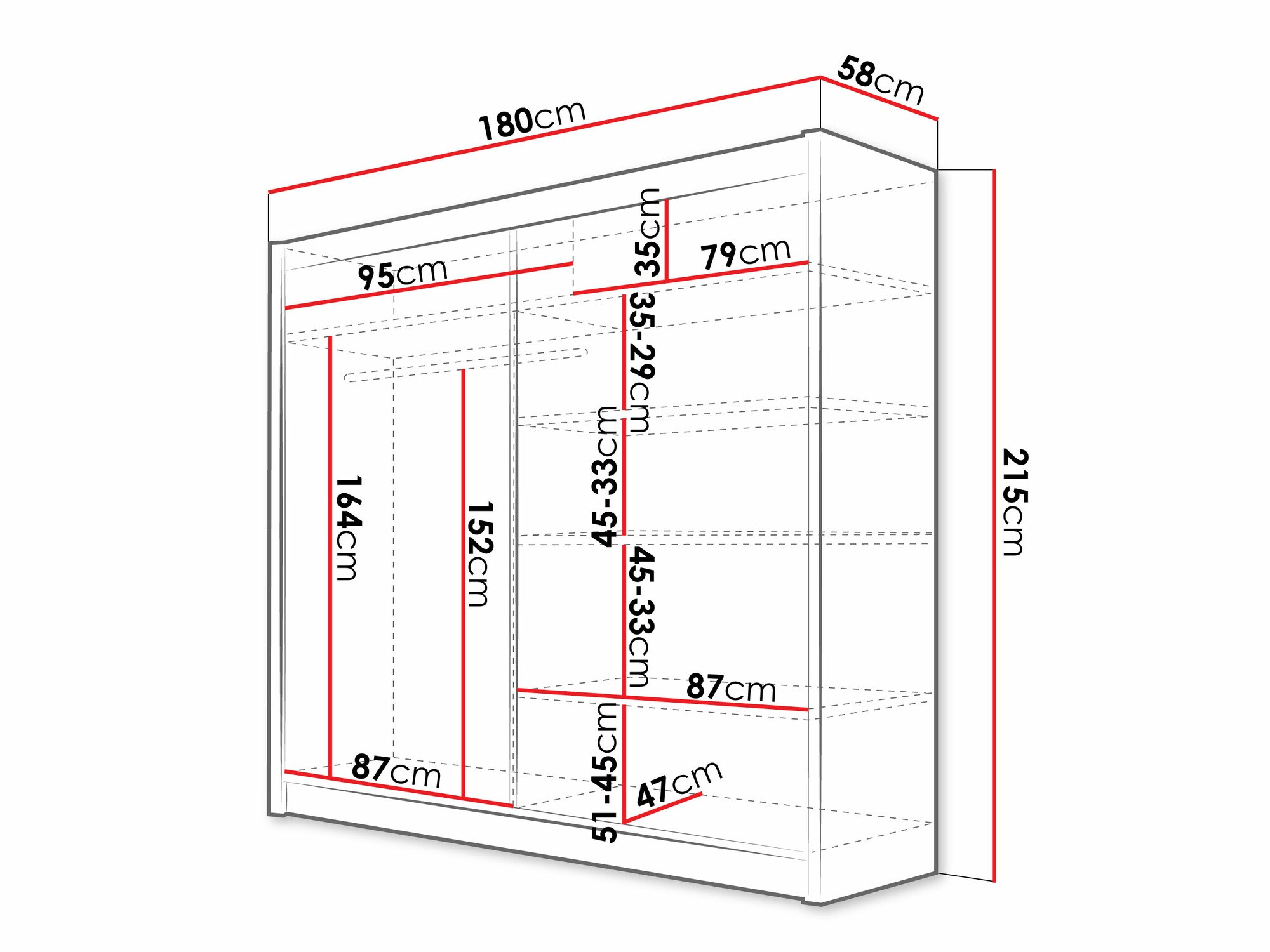 Vaatekaappi Closico Cavaris V (Valkoinen)