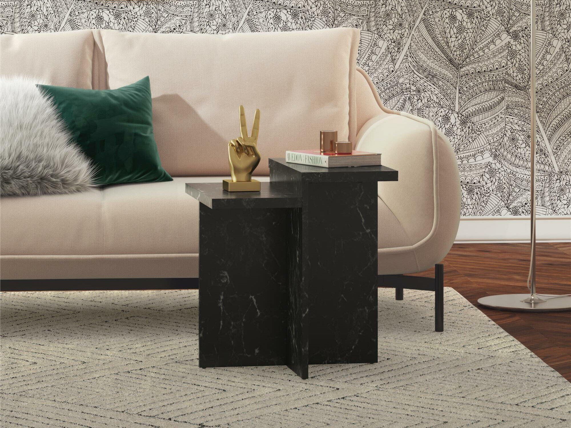 Sohvapöytä CosmoLiving by Cosmopolitan 169 (Musta marmori)