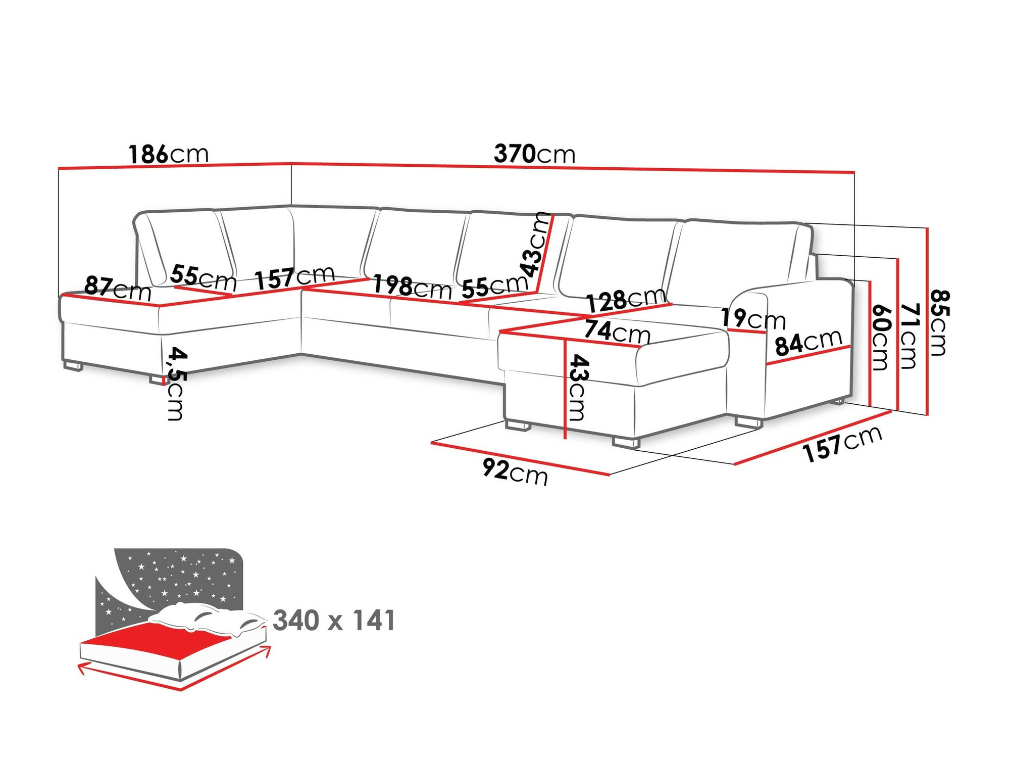 Kulmasohva Comfivo Flumen I (Soft 017 + Lux 06)