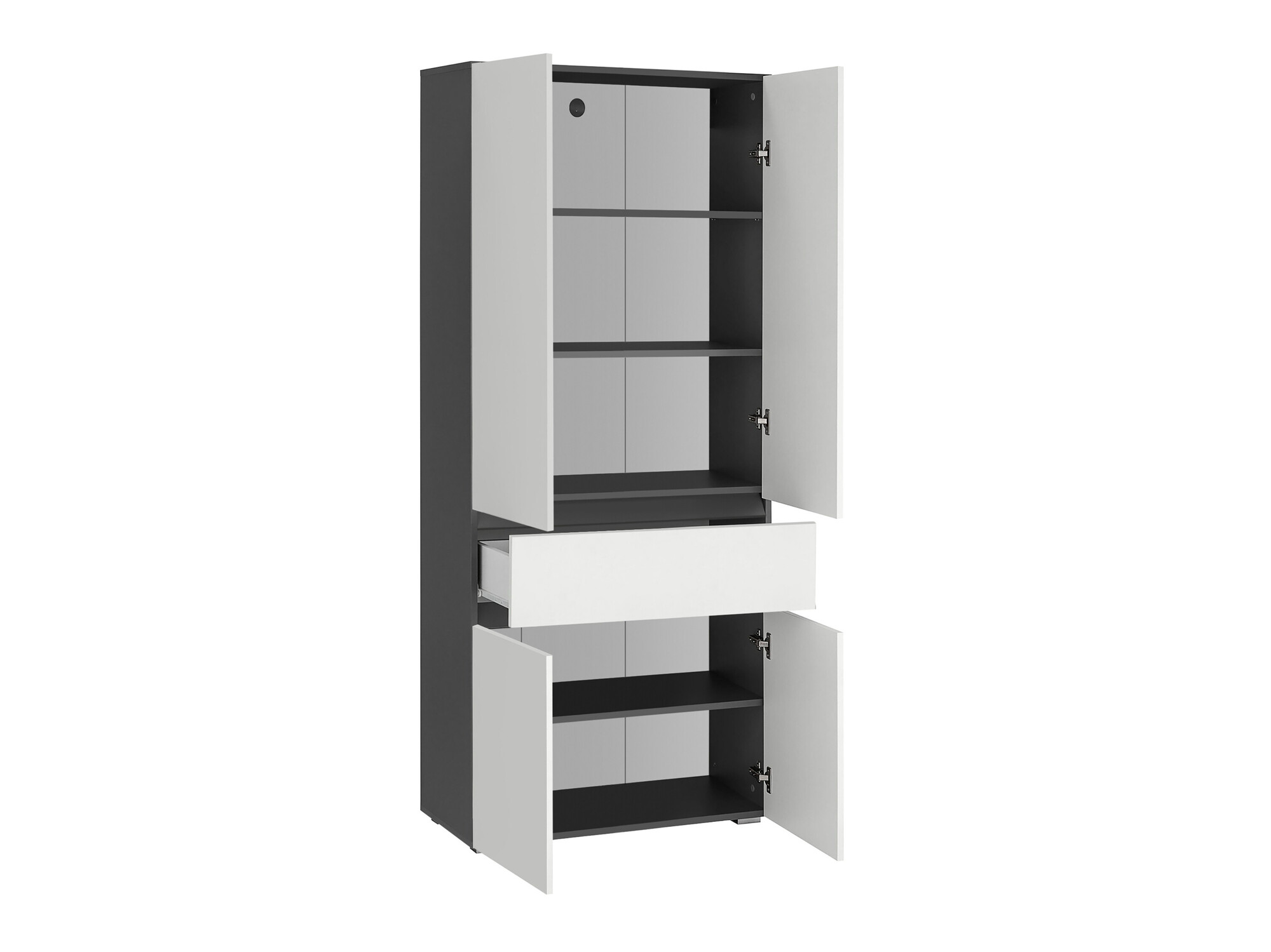 Pystymallinen kylpyhuonekaappi Soncamu 113 (Valkoinen + Antrasiitti)