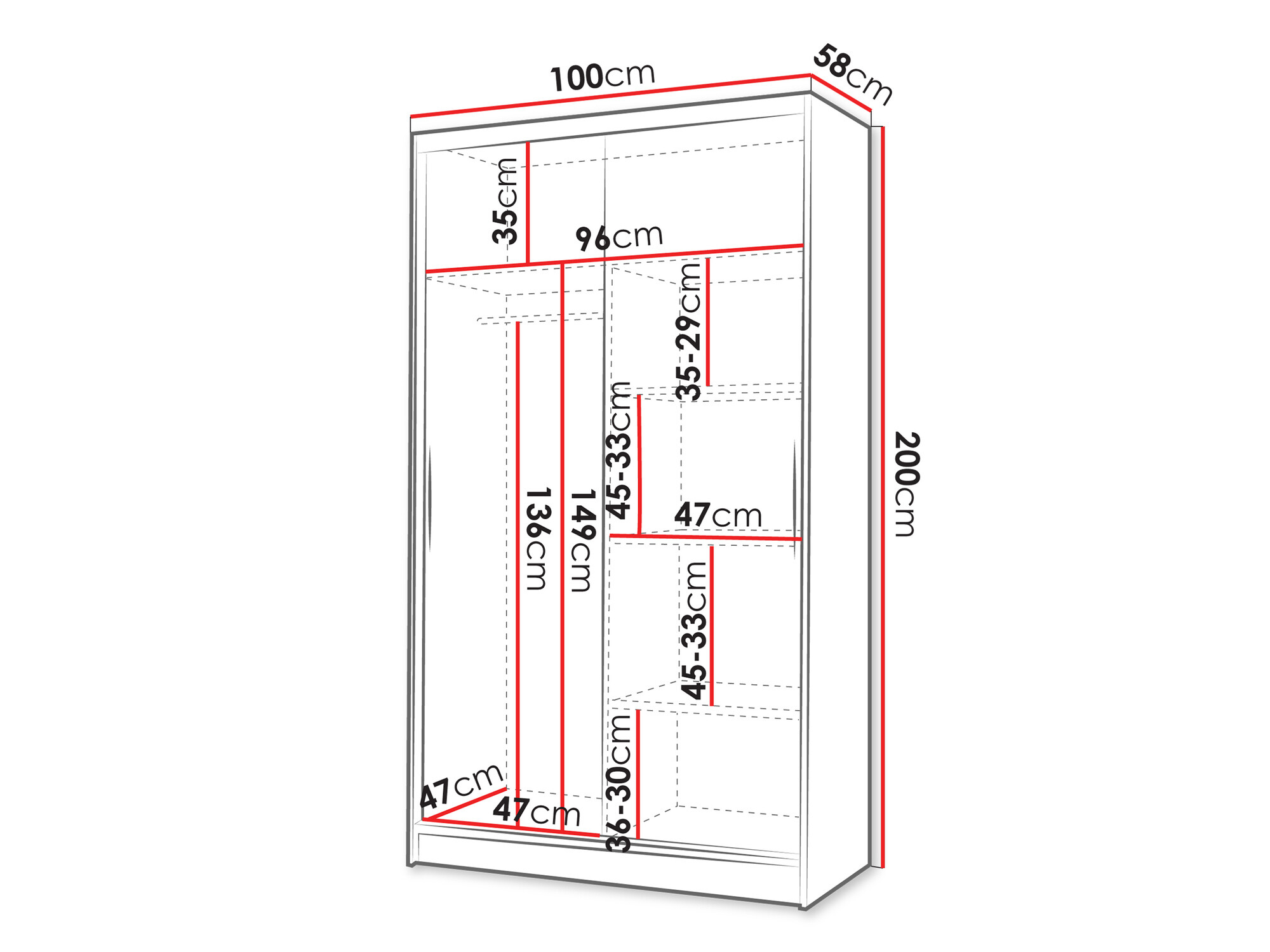 Vaatekaappi Closico Fractor IV (Valkoinen + Artisaanitammi)
