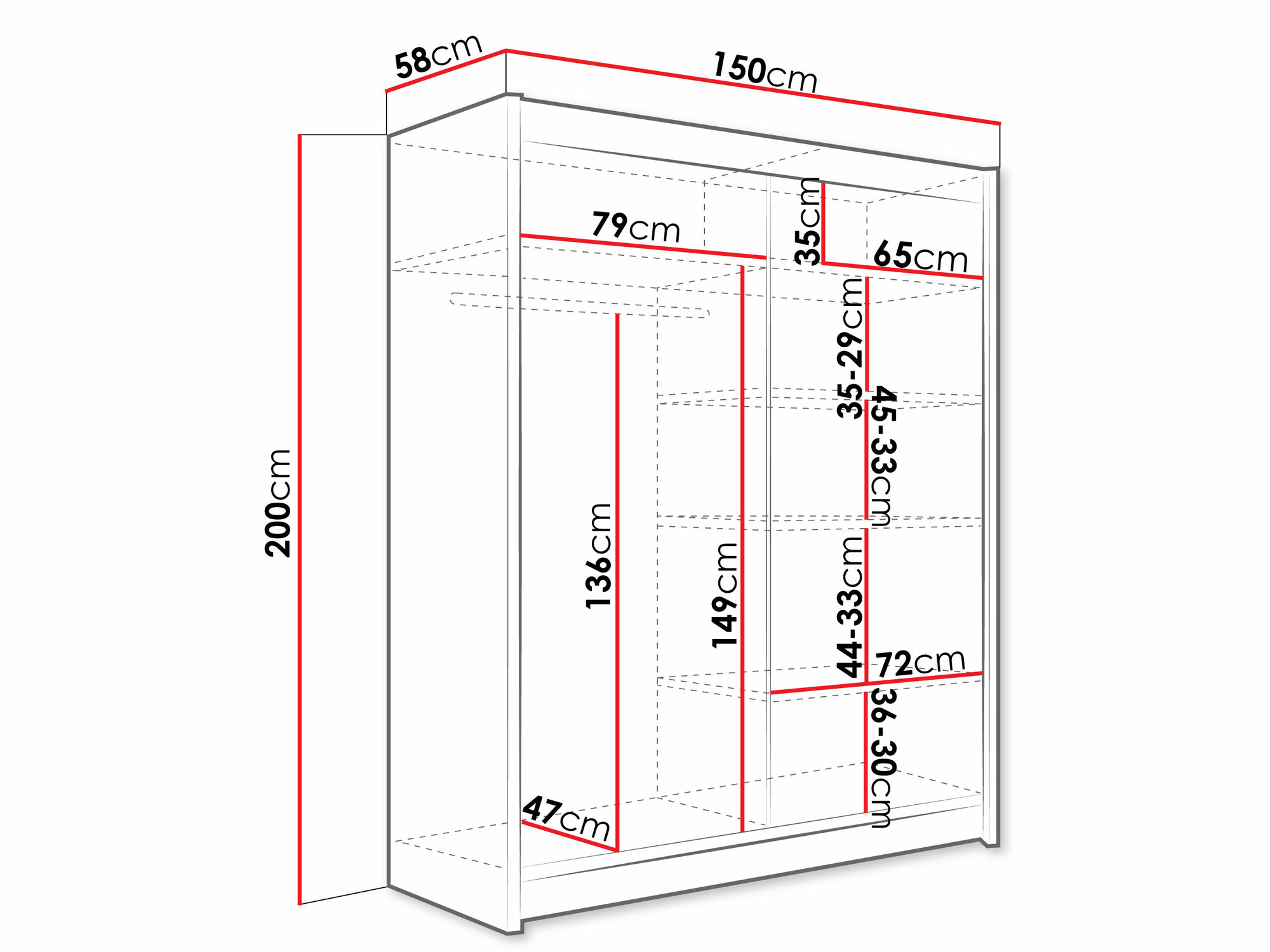 Vaatekaappi Closico Camera IX (Tryffeli tammi)