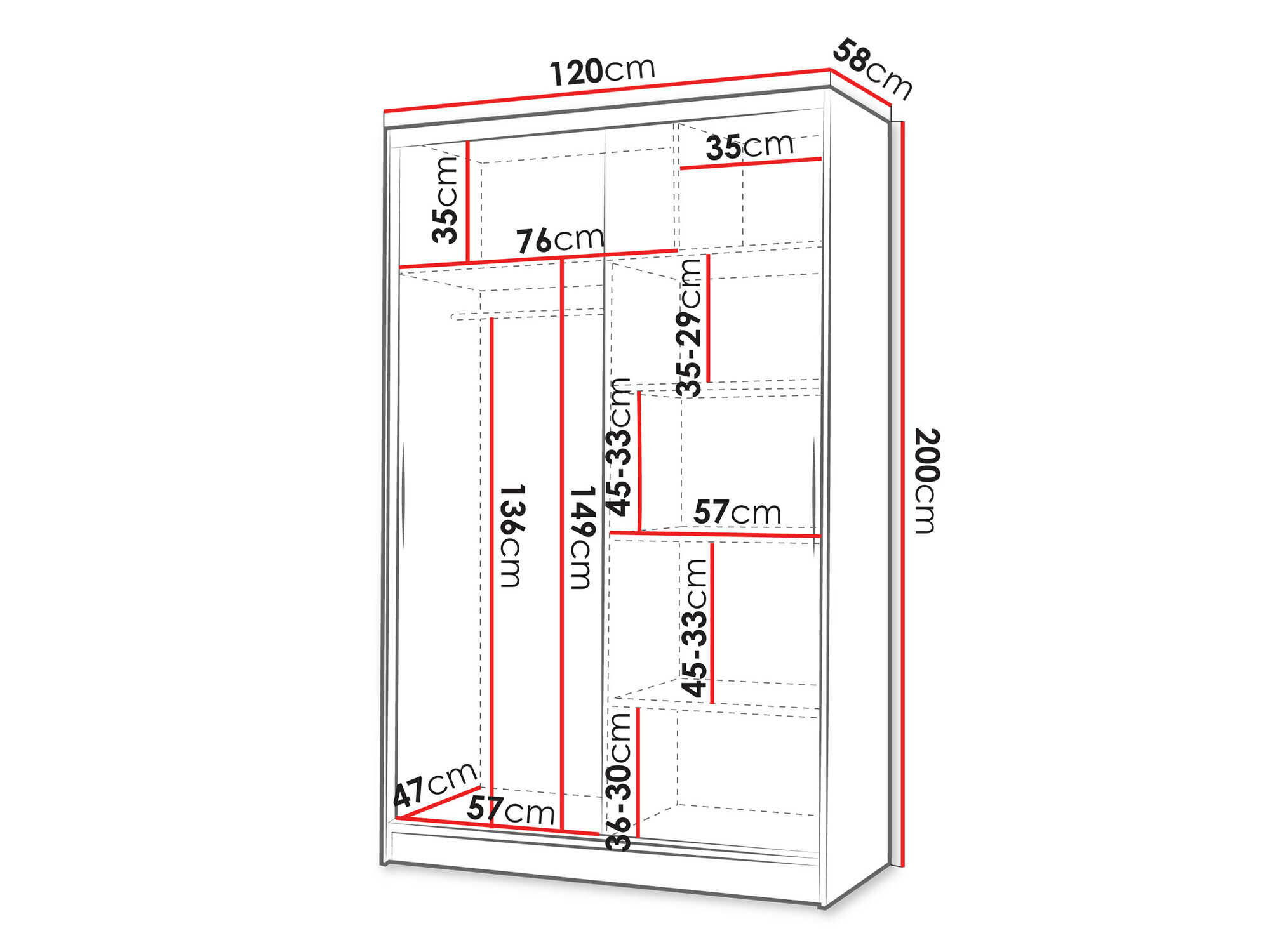 Vaatekaappi Closico Salvor V (Valkoinen + Artisaanitammi)