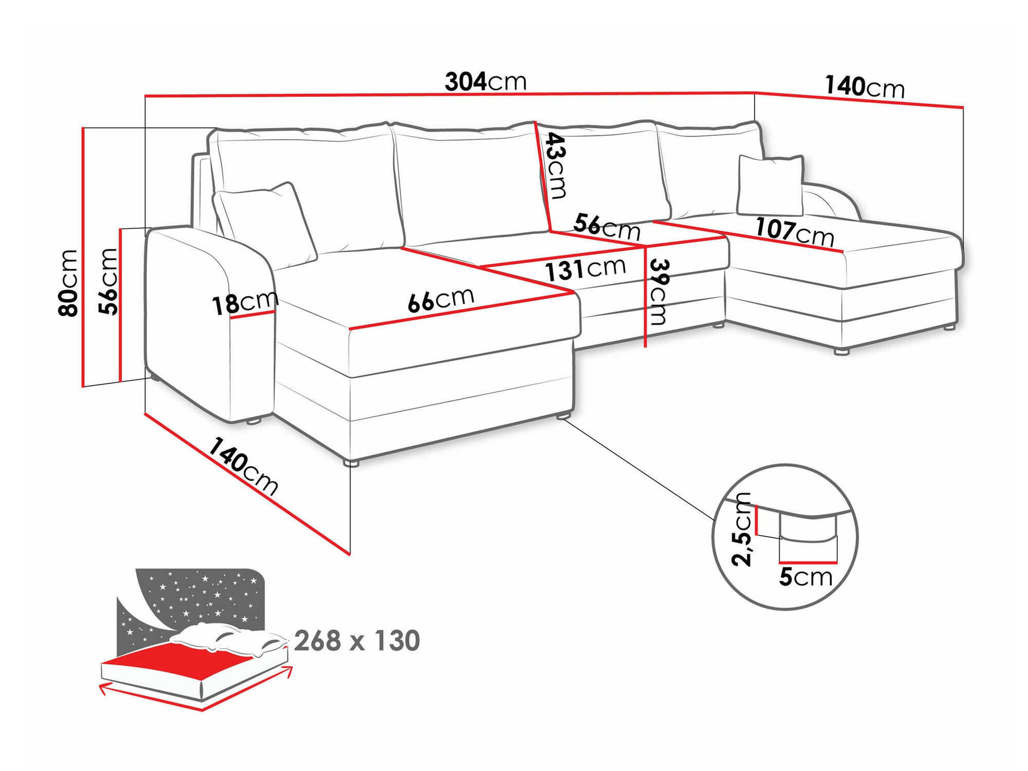 Kulmasohva Comfivo Melissa III (Manila 18 + Manila 16)