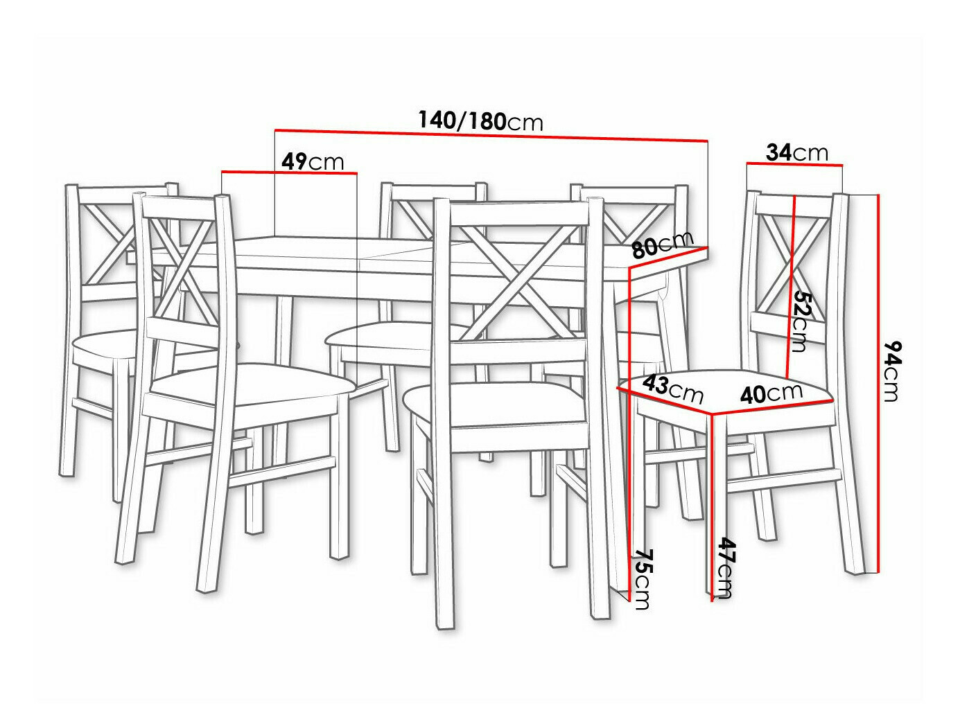 Ruokailuryhmä Victorville 317 (Valkoinen)
