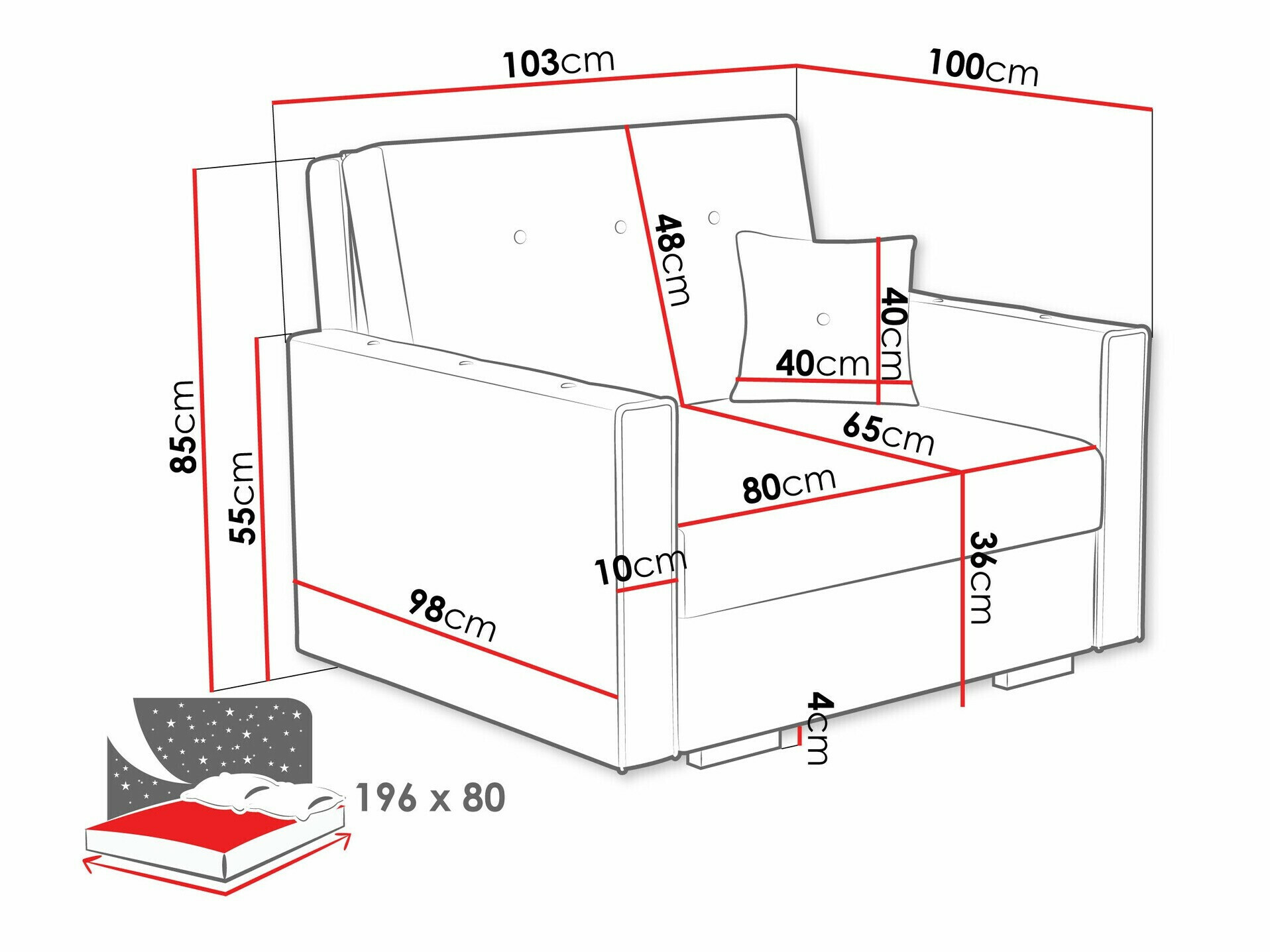 Nojatuoli Caelrin I (Coral 75)