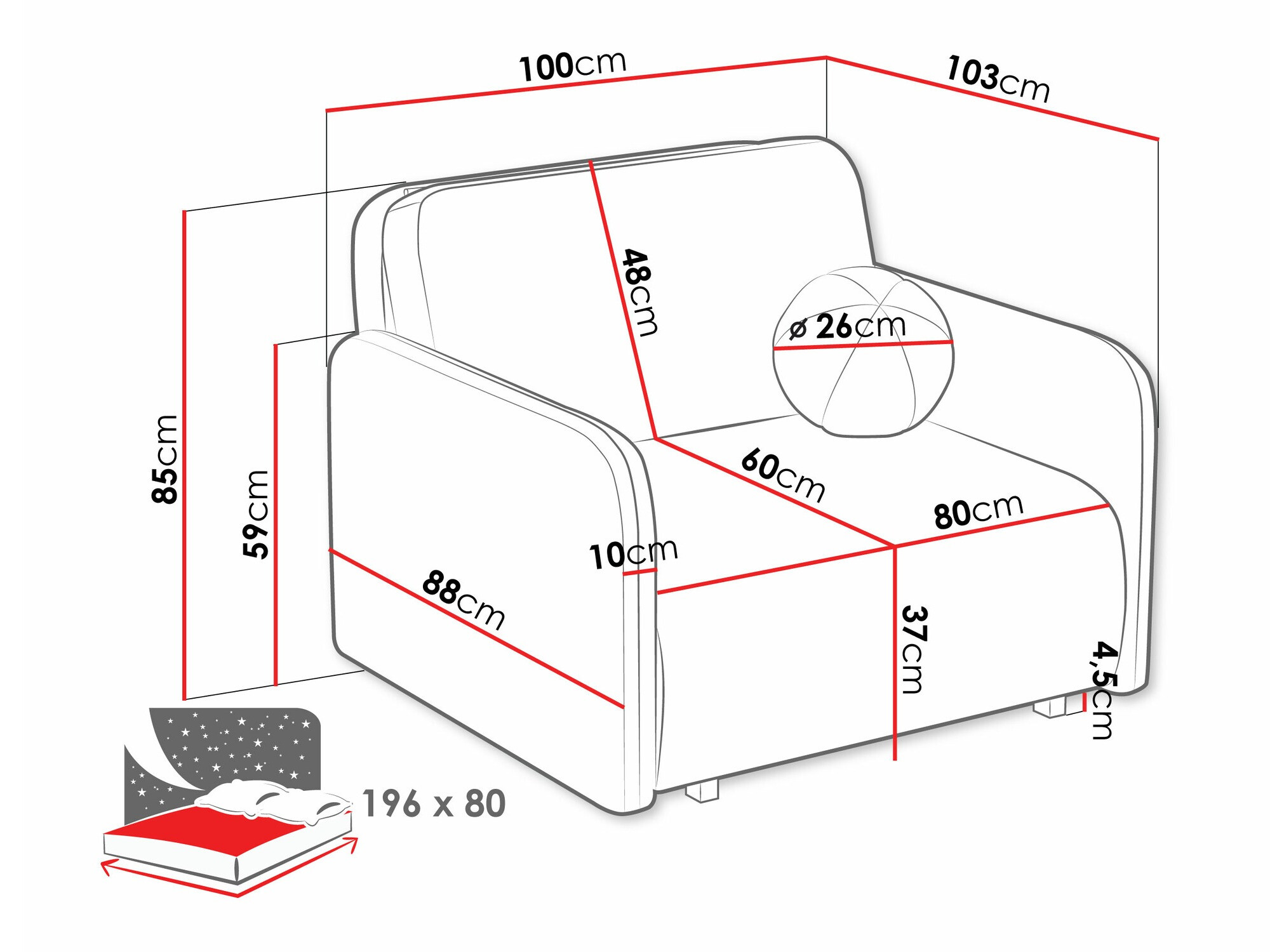 Nojatuoli Poetal I (Coral 65)
