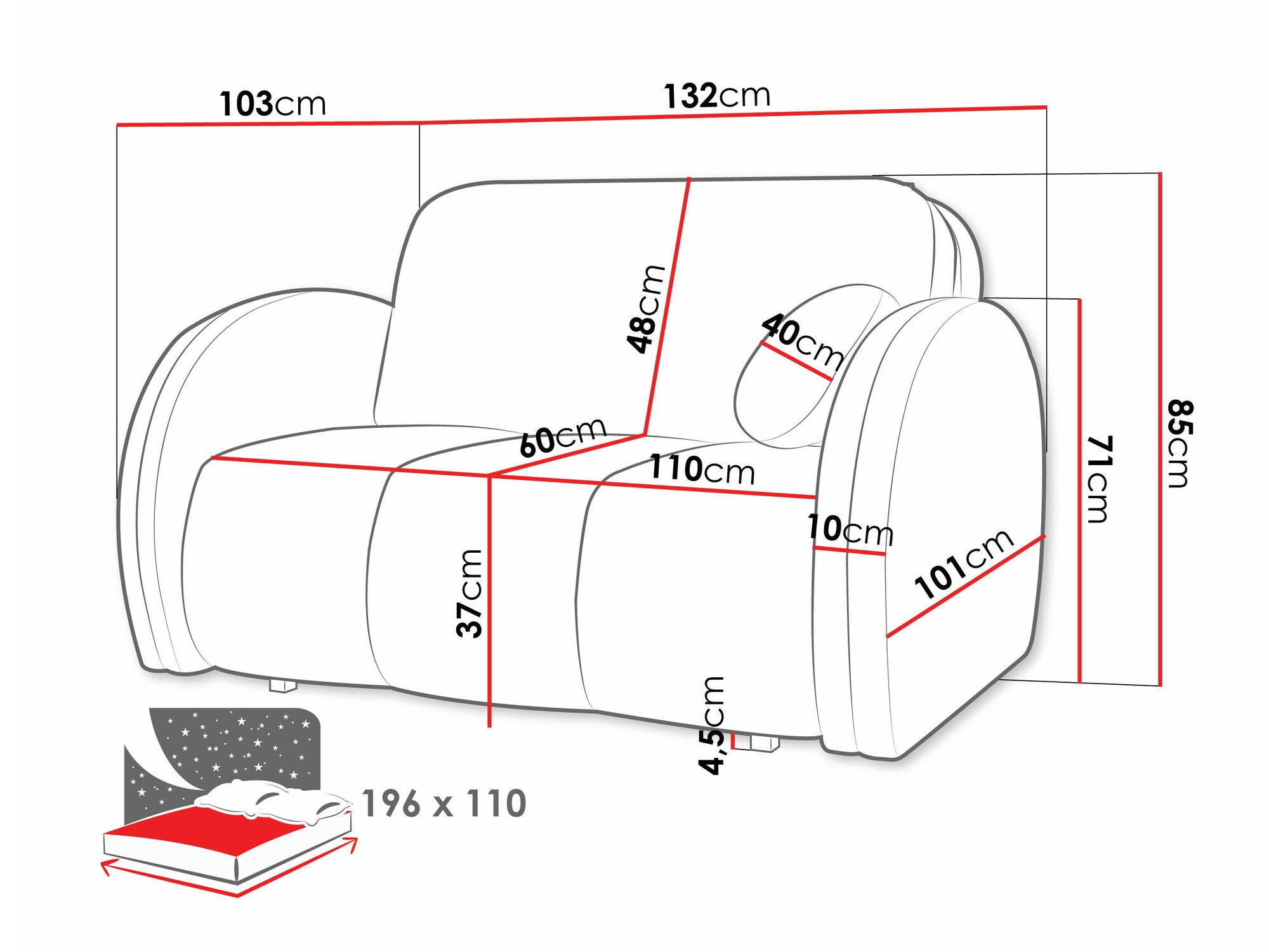 Vuodesohva Citral II (Velo 621)