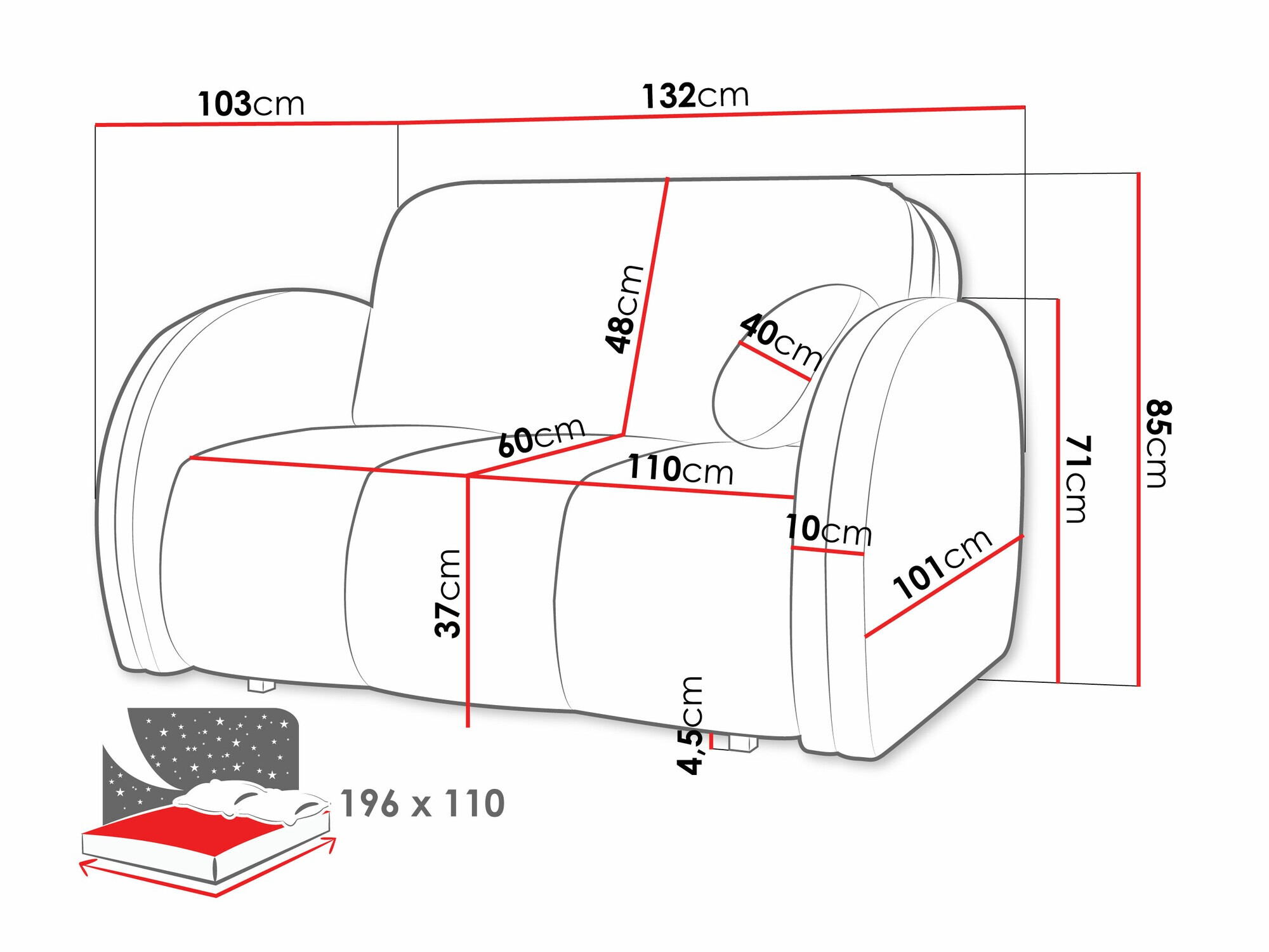 Vuodesohva Citral II (Velo 623)
