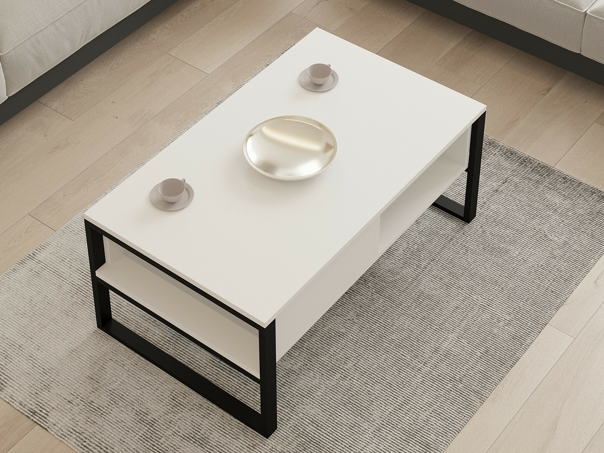 Sohvapöytä Kailua 2687 (Valkoinen + Musta)