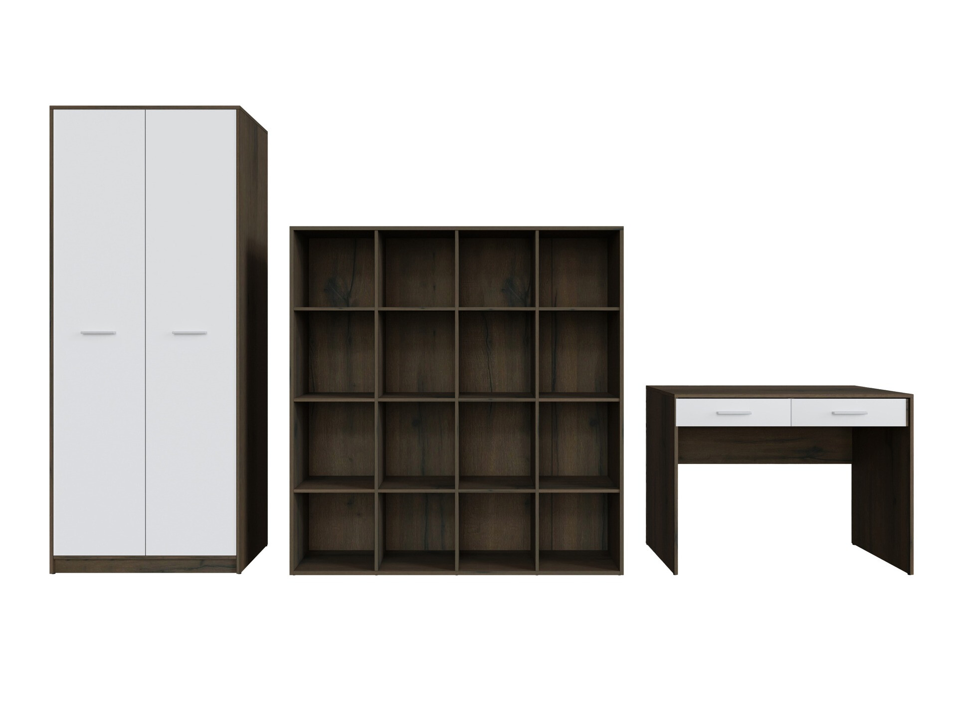 Kotitoimistosetti Novsore 166 (Tumma tammi + Valkoinen)
