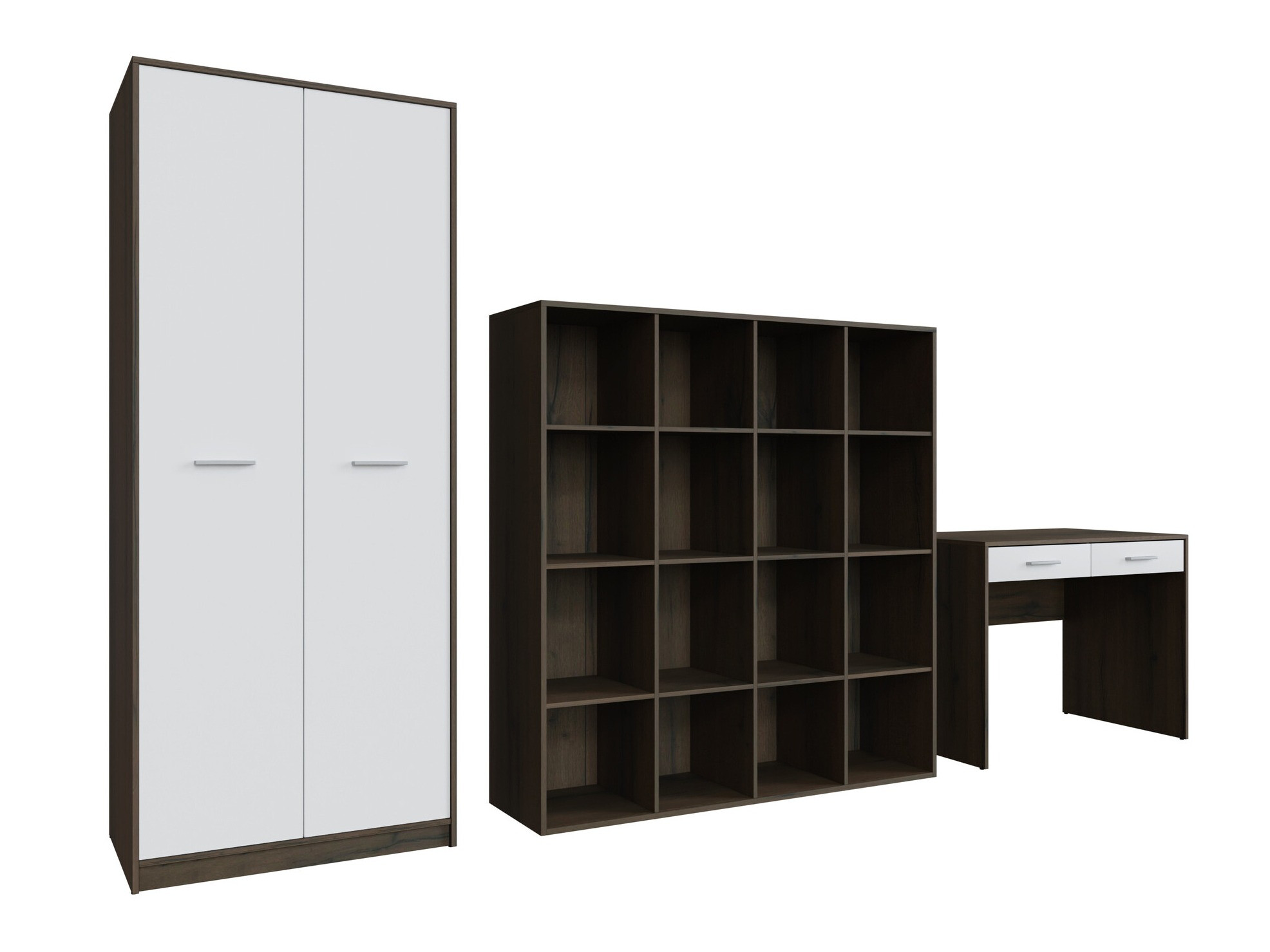 Kotitoimistosetti Novsore 166 (Tumma tammi + Valkoinen)