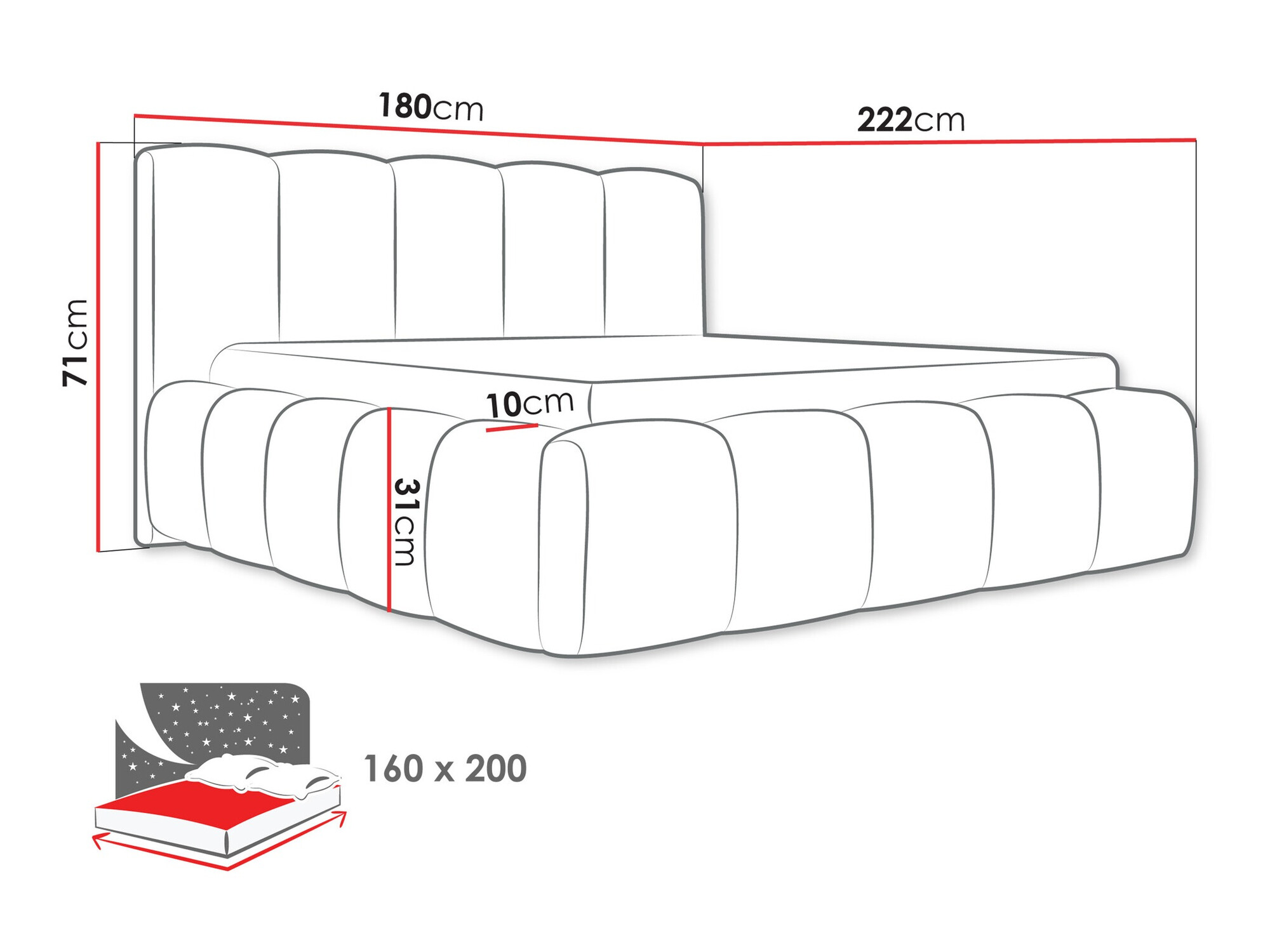 Sänky TrendyNest Vulpora I (Abriamo 04)