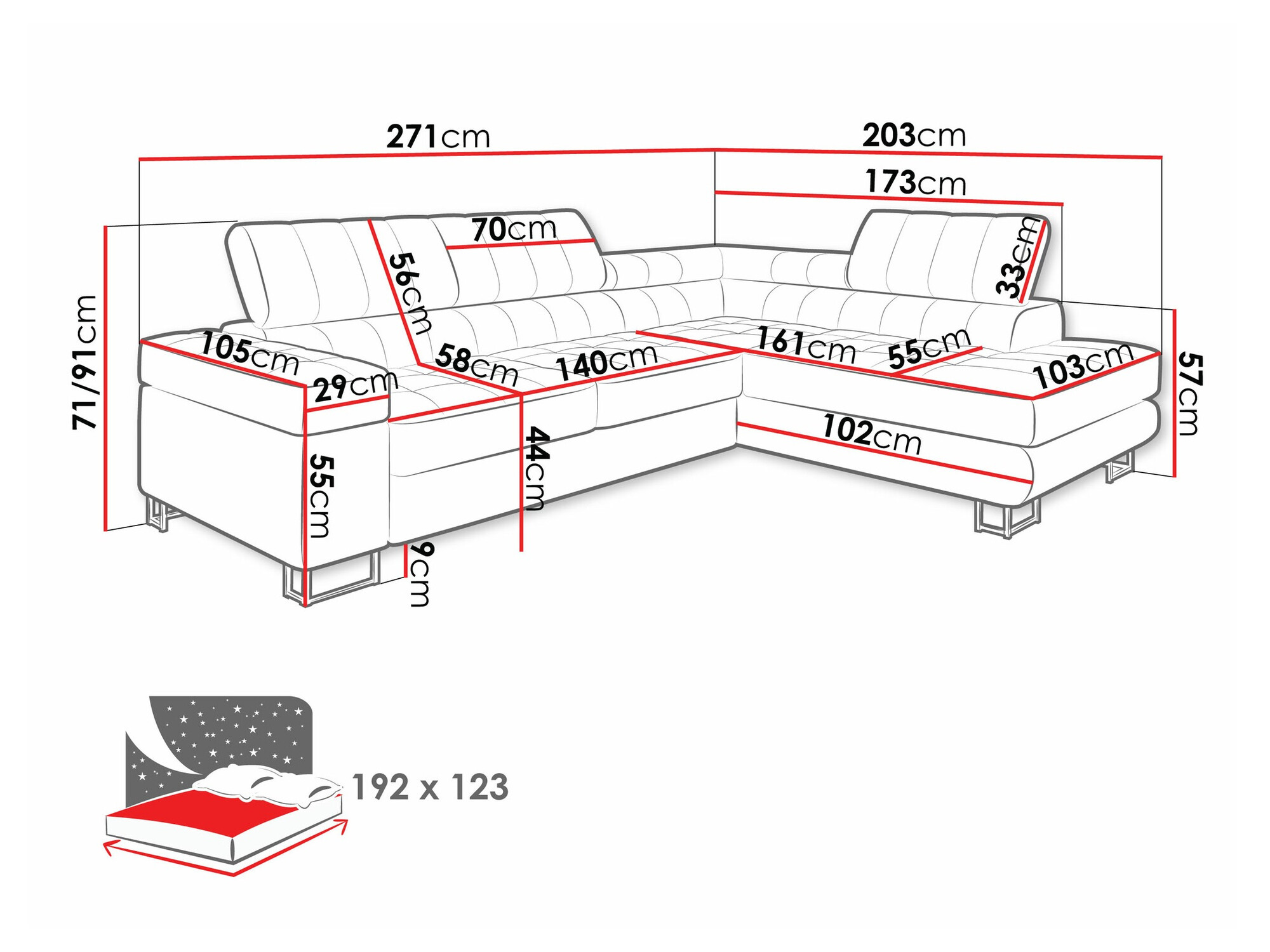 Kulmasohva Comfivo 232 (Magic Velvet 2217)