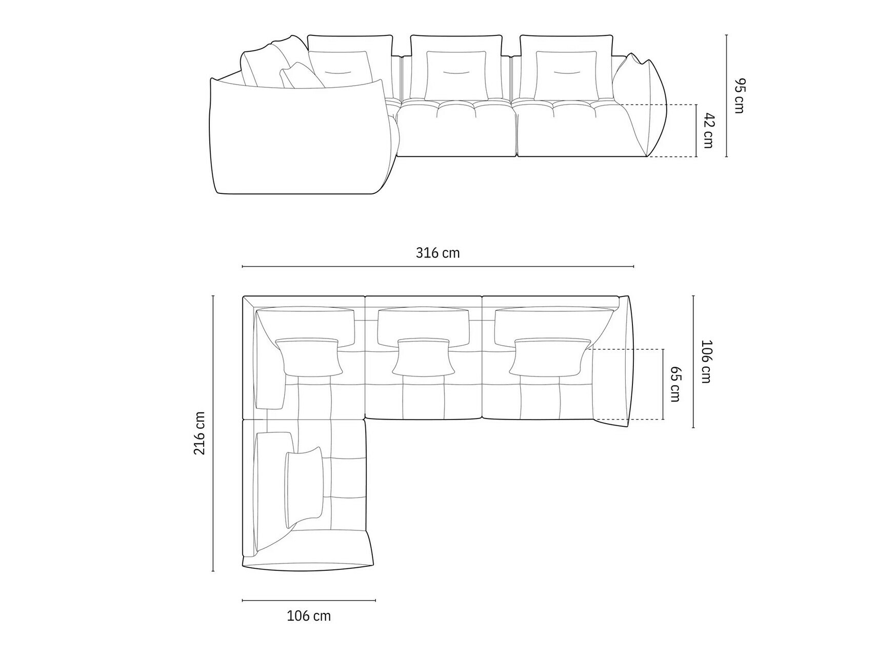 Moduulikulmasohva Benorli 105 (Casino Sand)