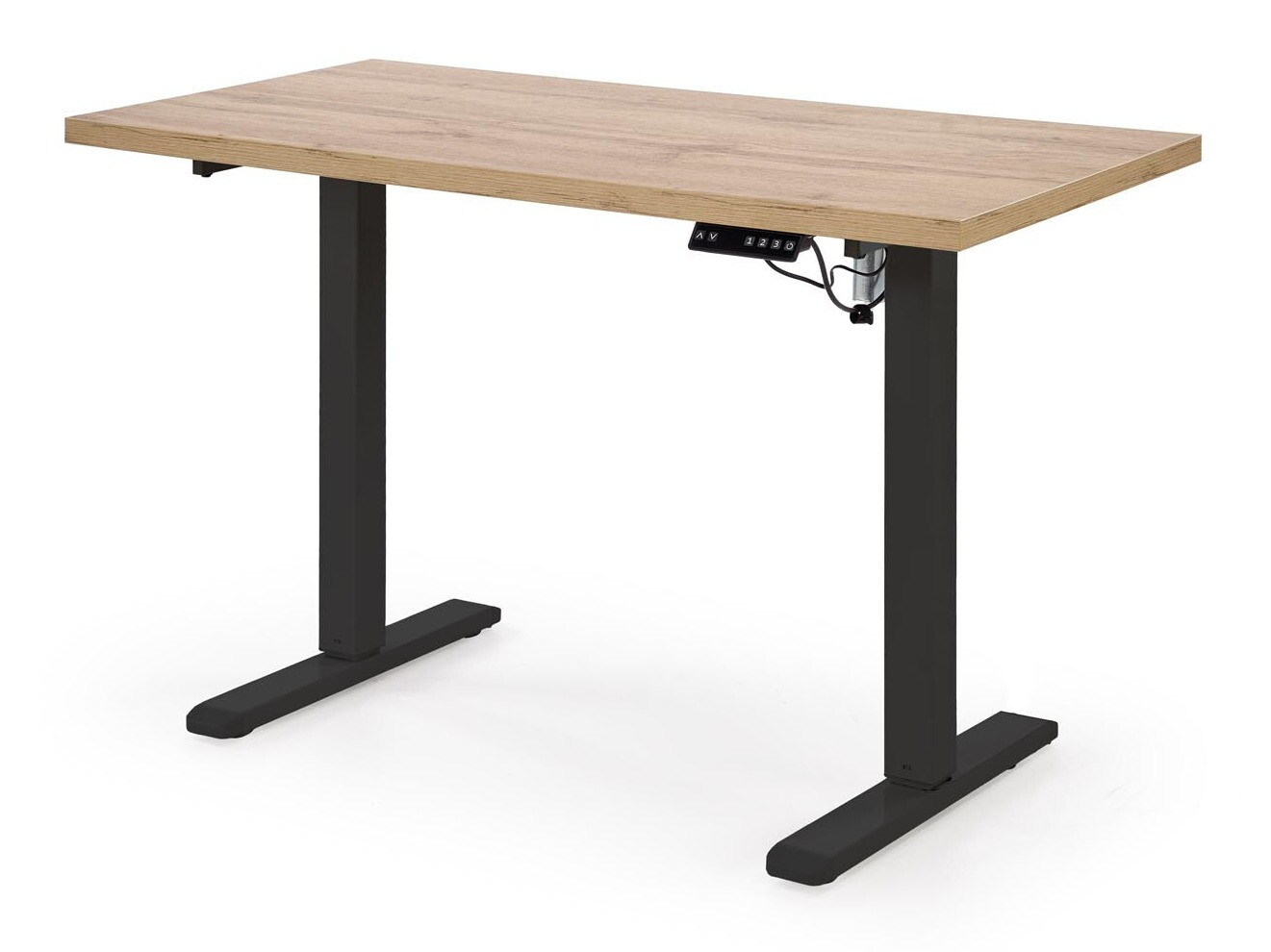 Korkeussäädettävä työpöytä Houston 1942 (Artisaanitammi + Musta)