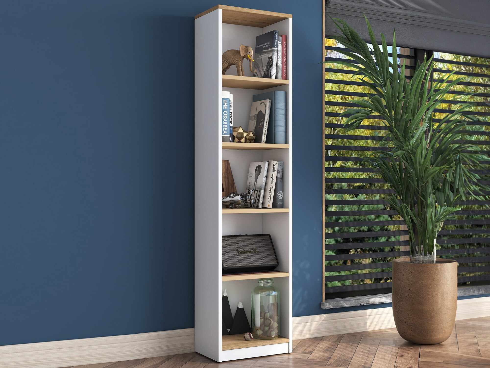 Hylly Kailua 2474 (Valkoinen + Pähkinä)