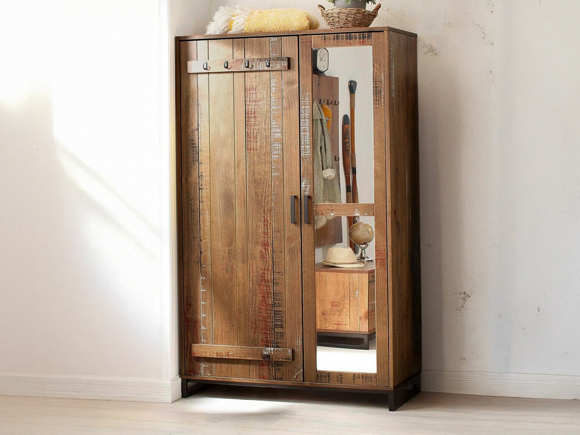 Vaatekaappi Denton 219 (Ruskea + Musta)