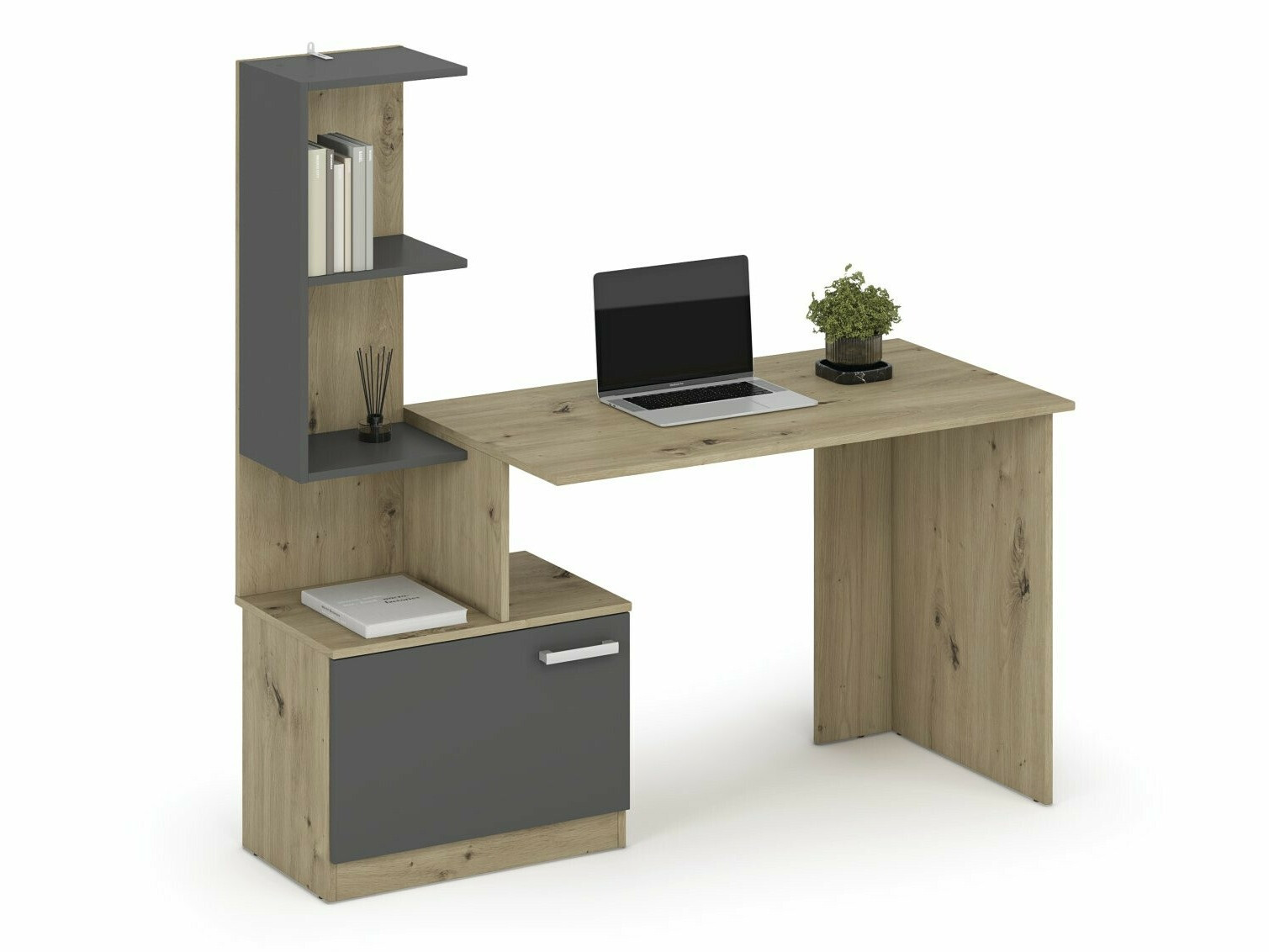 Työpöytä Houston 1948 (Grafiitti + Artisaanitammi)