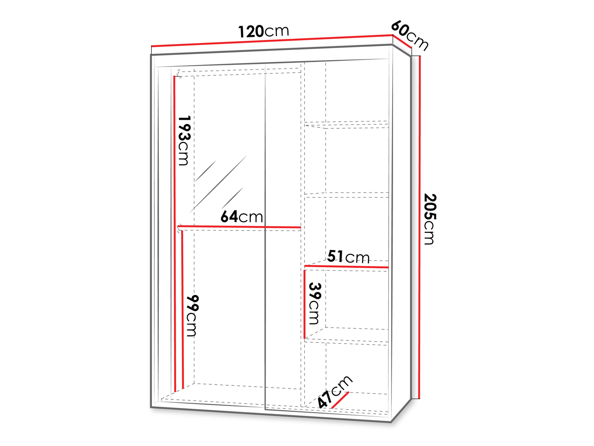 Vaatekaappi Hederus (Valkoinen)