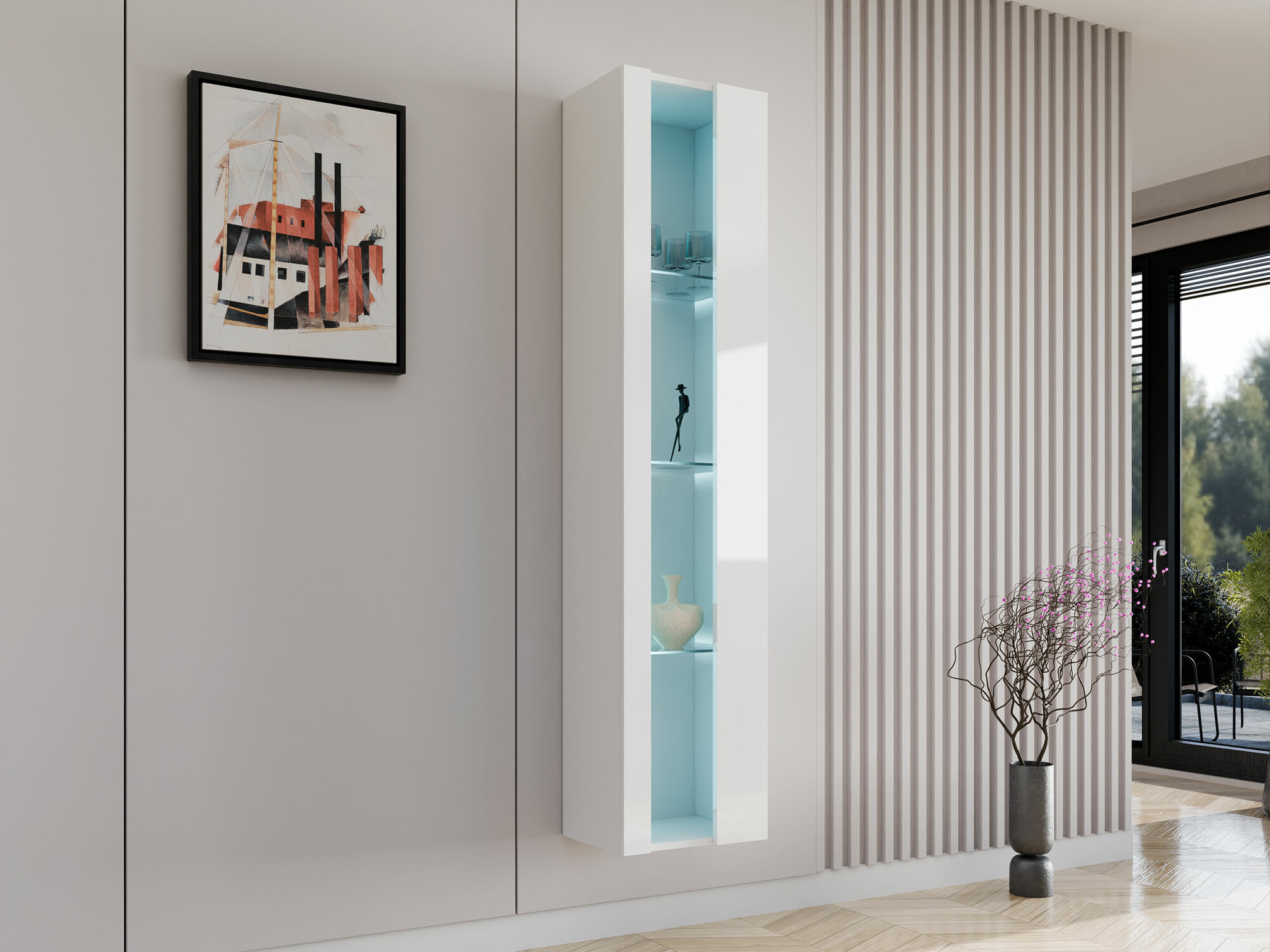 Seinähylly Venenou 130 (Valkoinen + Kiiltävä valkoinen)