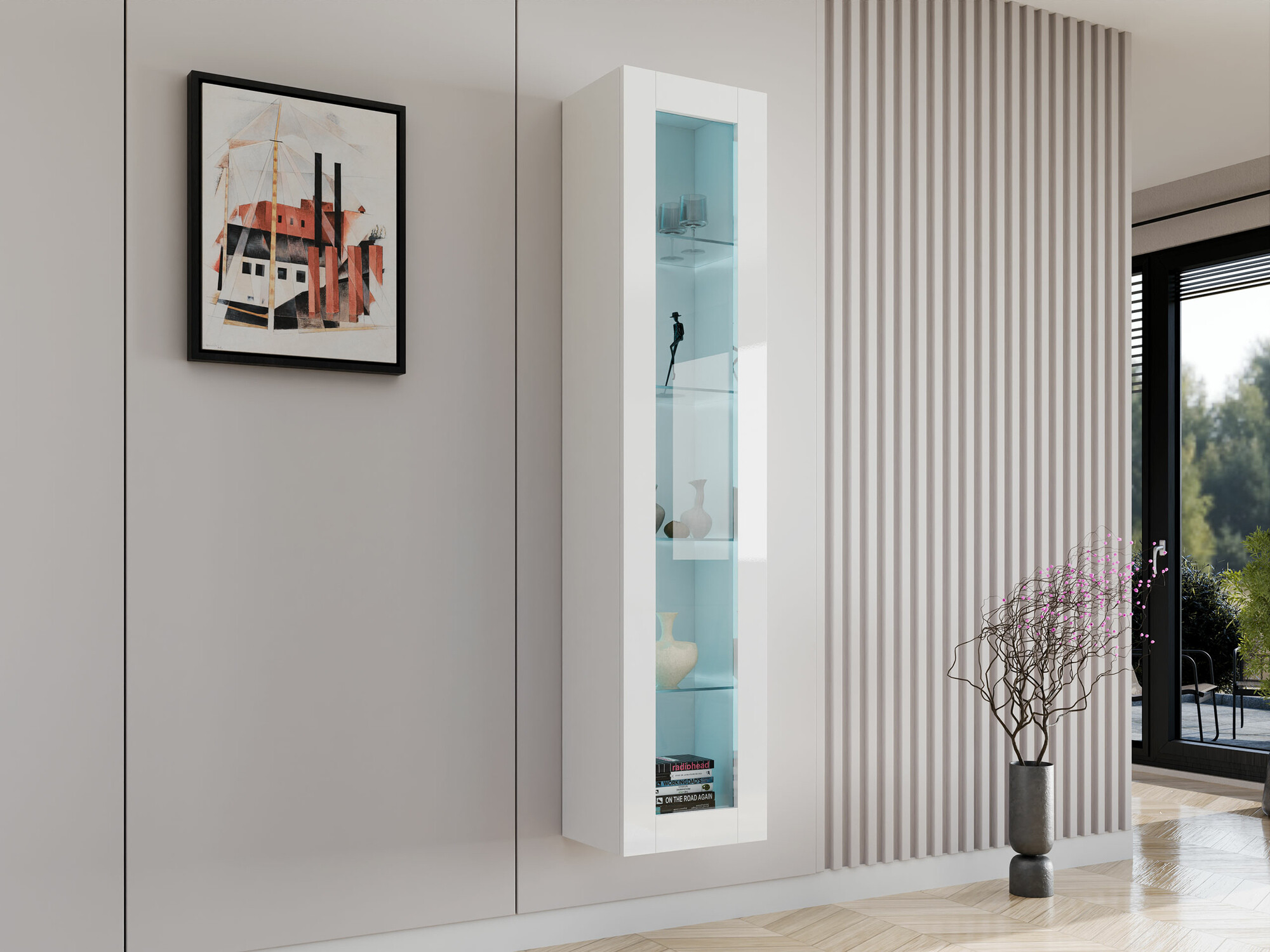 Seinähylly Vilrin IV (Valkoinen + Kiiltävä valkoinen)