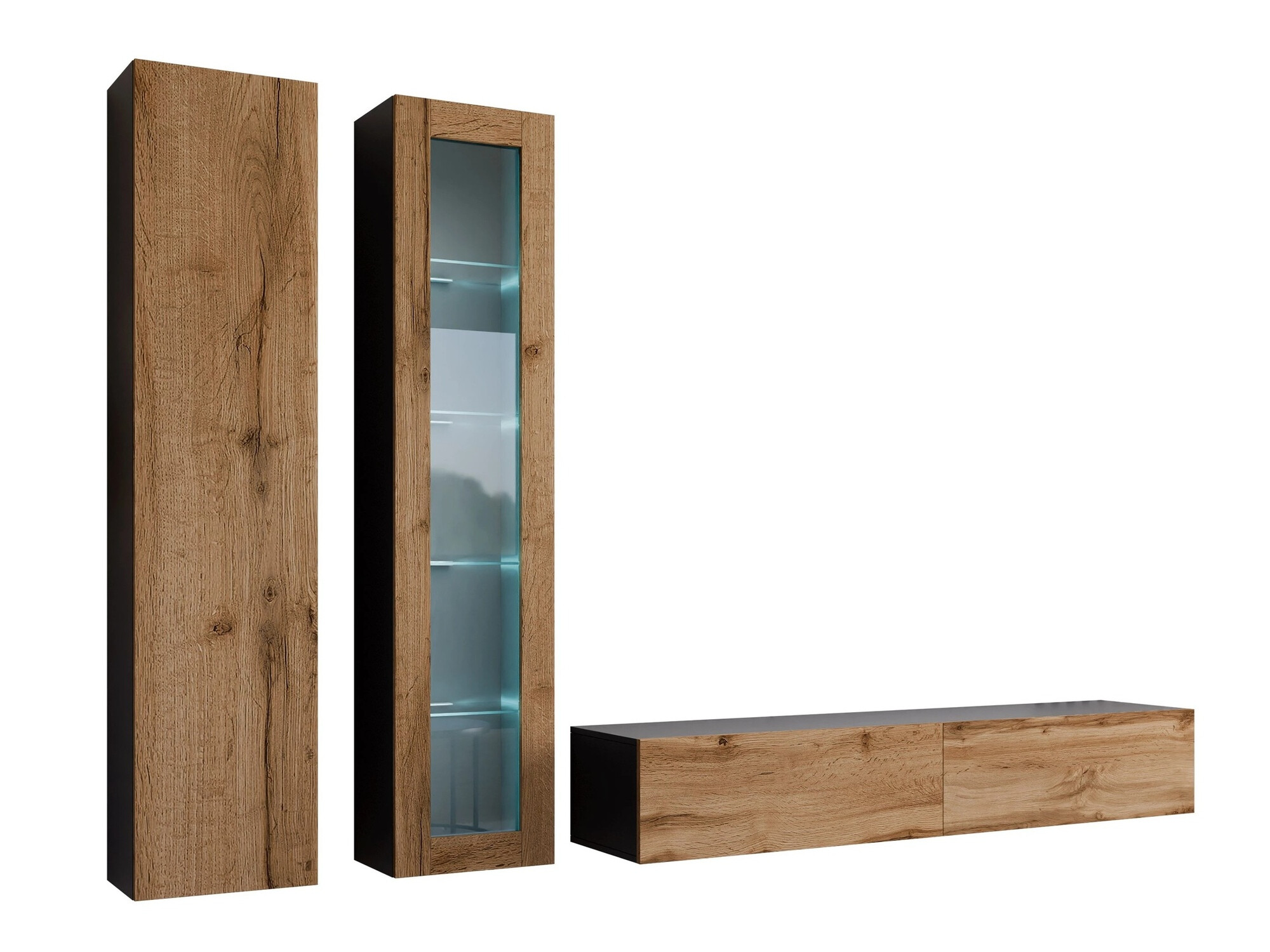 Olohuonesetti Venenou 102 (Musta + Wotan tammi)