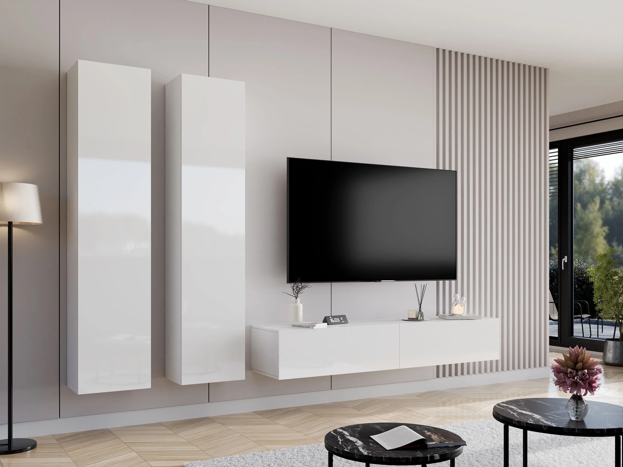 Olohuonesetti Vilrin II (Valkoinen + Kiiltävä valkoinen)