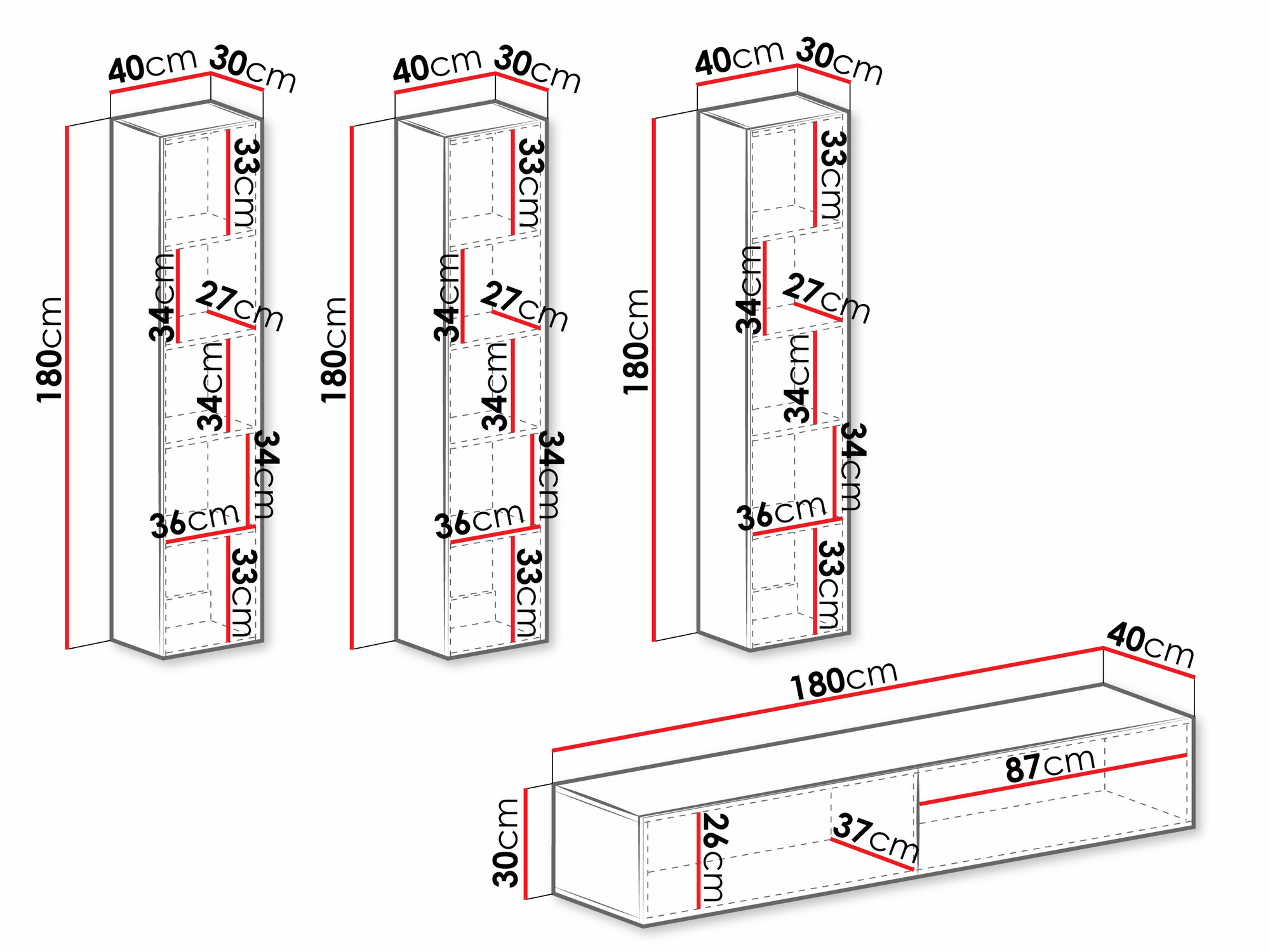 Olohuonesetti Vilrin (Valkoinen + Kiiltävä valkoinen)