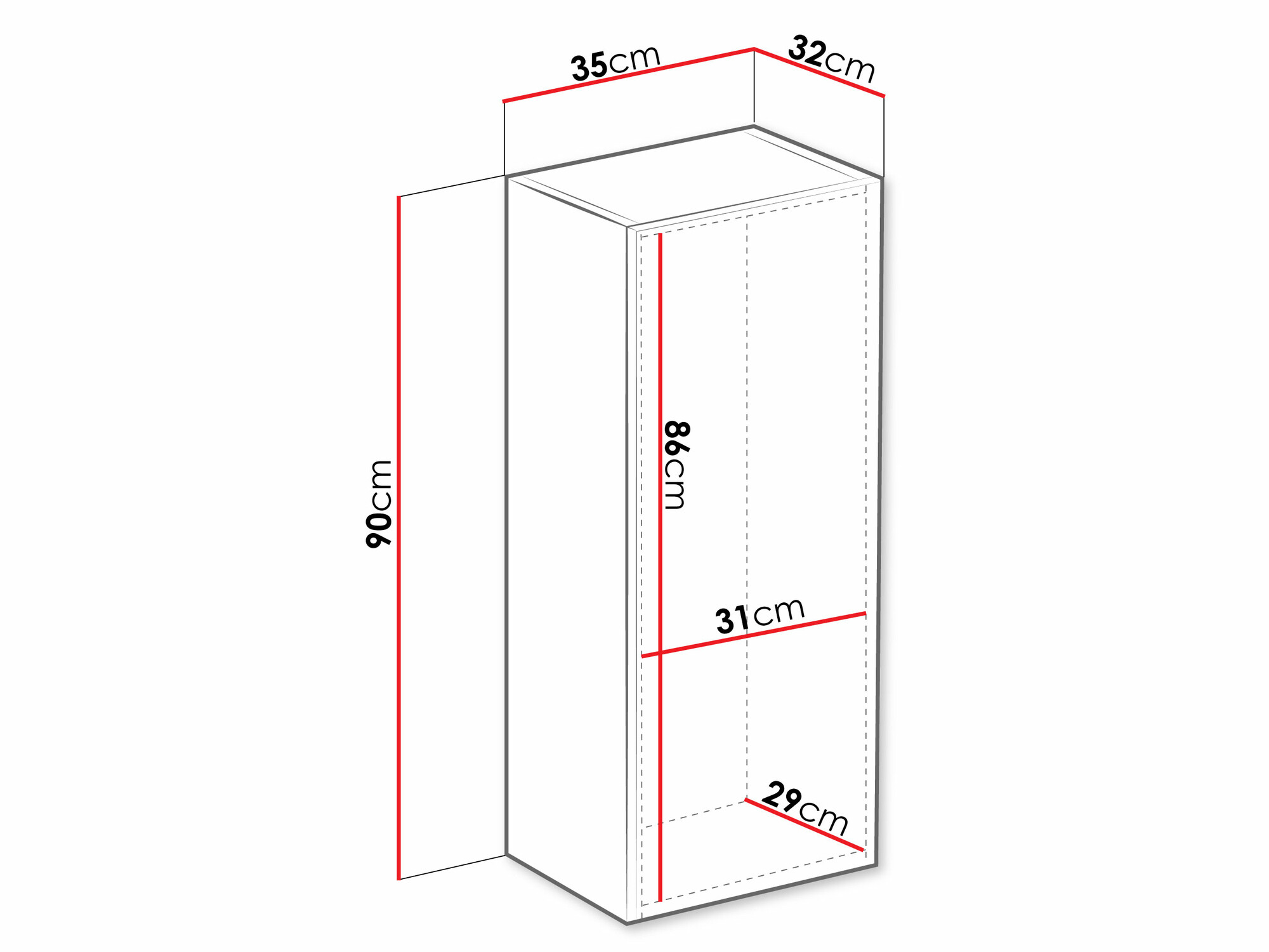 Seinäkaappi Vilrin VI (Valkoinen + Kiiltävä valkoinen)