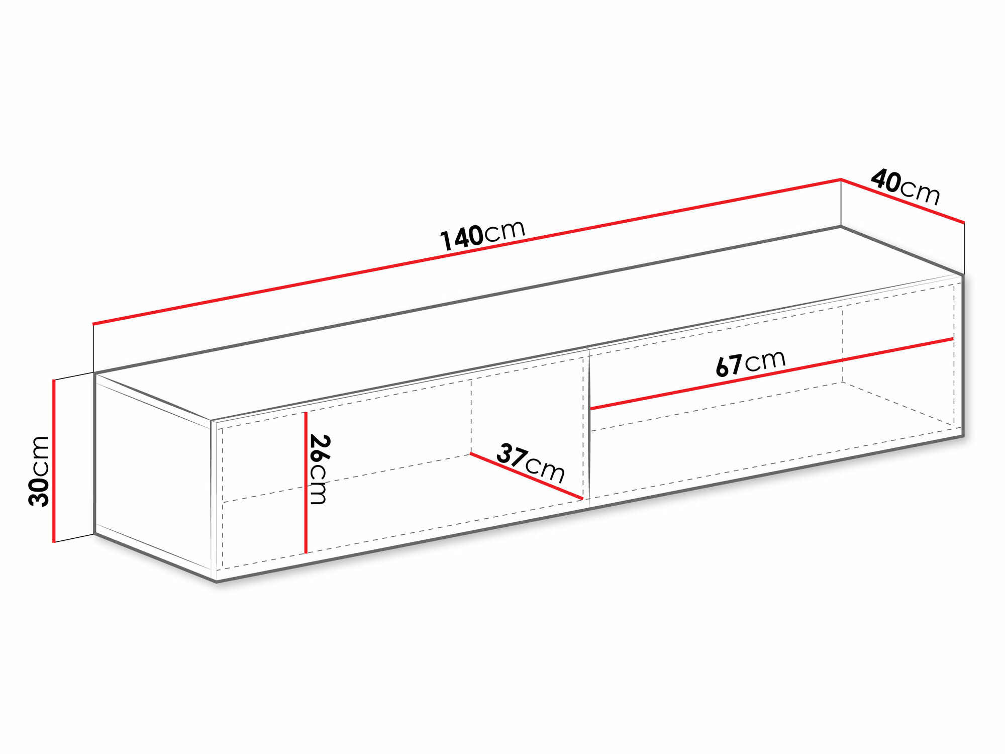 TV-taso Vilrin II (Valkoinen + Kiiltävä valkoinen)