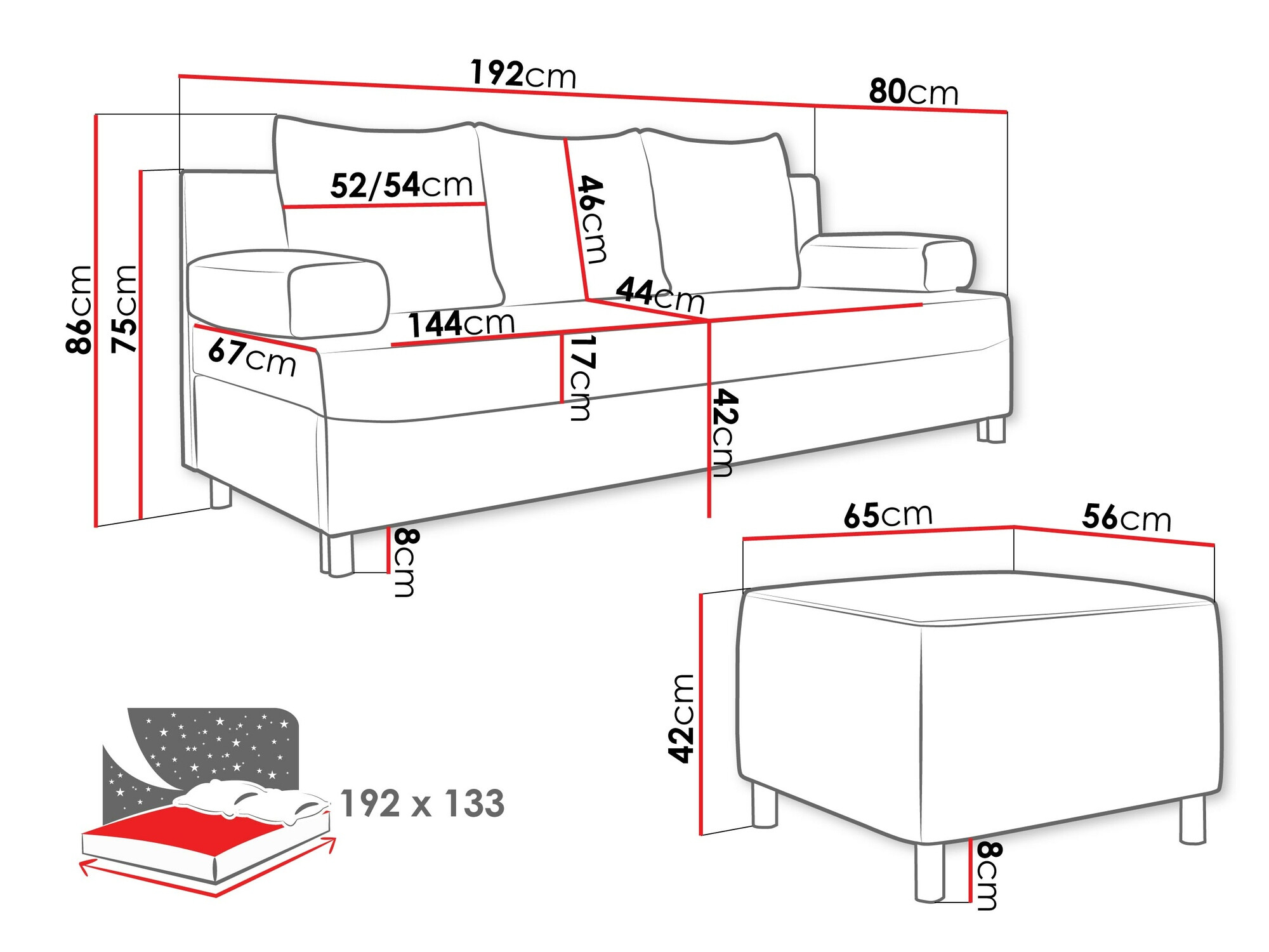 Verhoiltu huonekalusetti Comfivo Artes (Lawa 05)