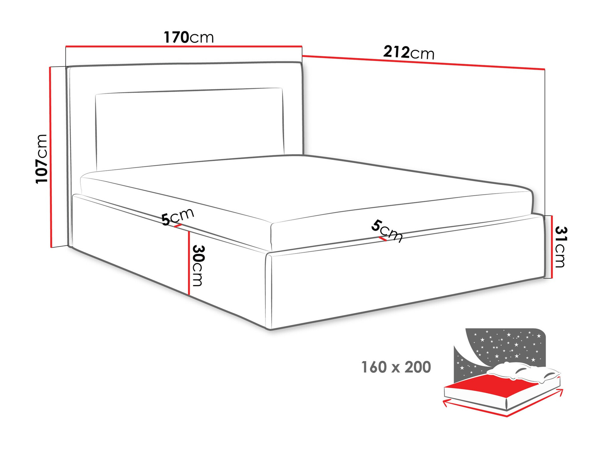 Sänky Arsura (Coral 15)