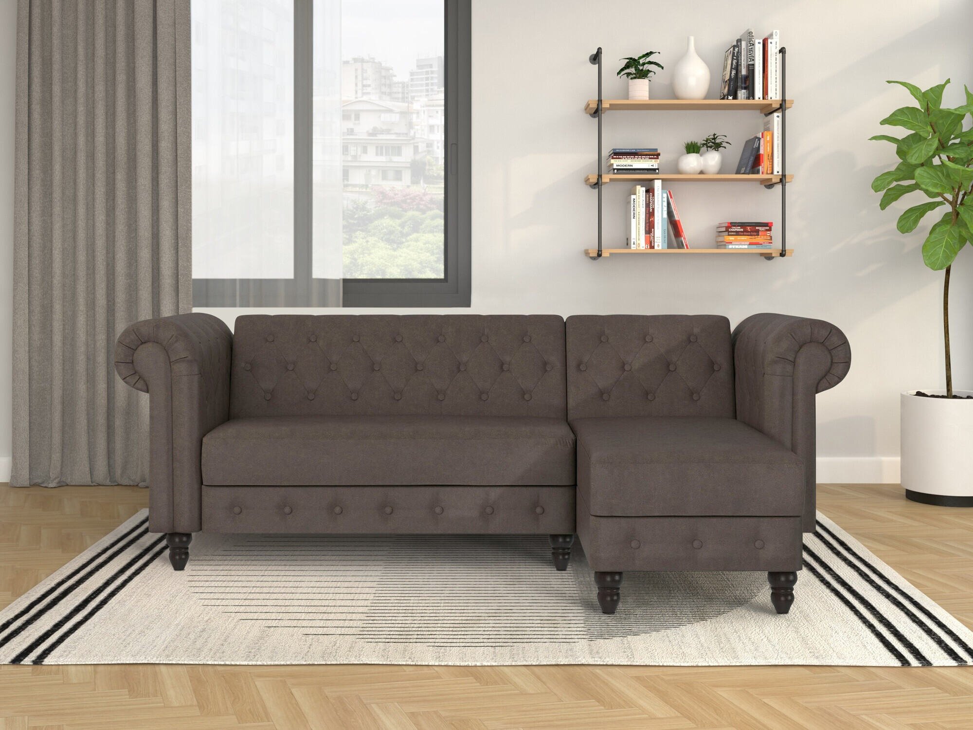 Chesterfield-kulmasohva Tulsa 622 (Ruskea)