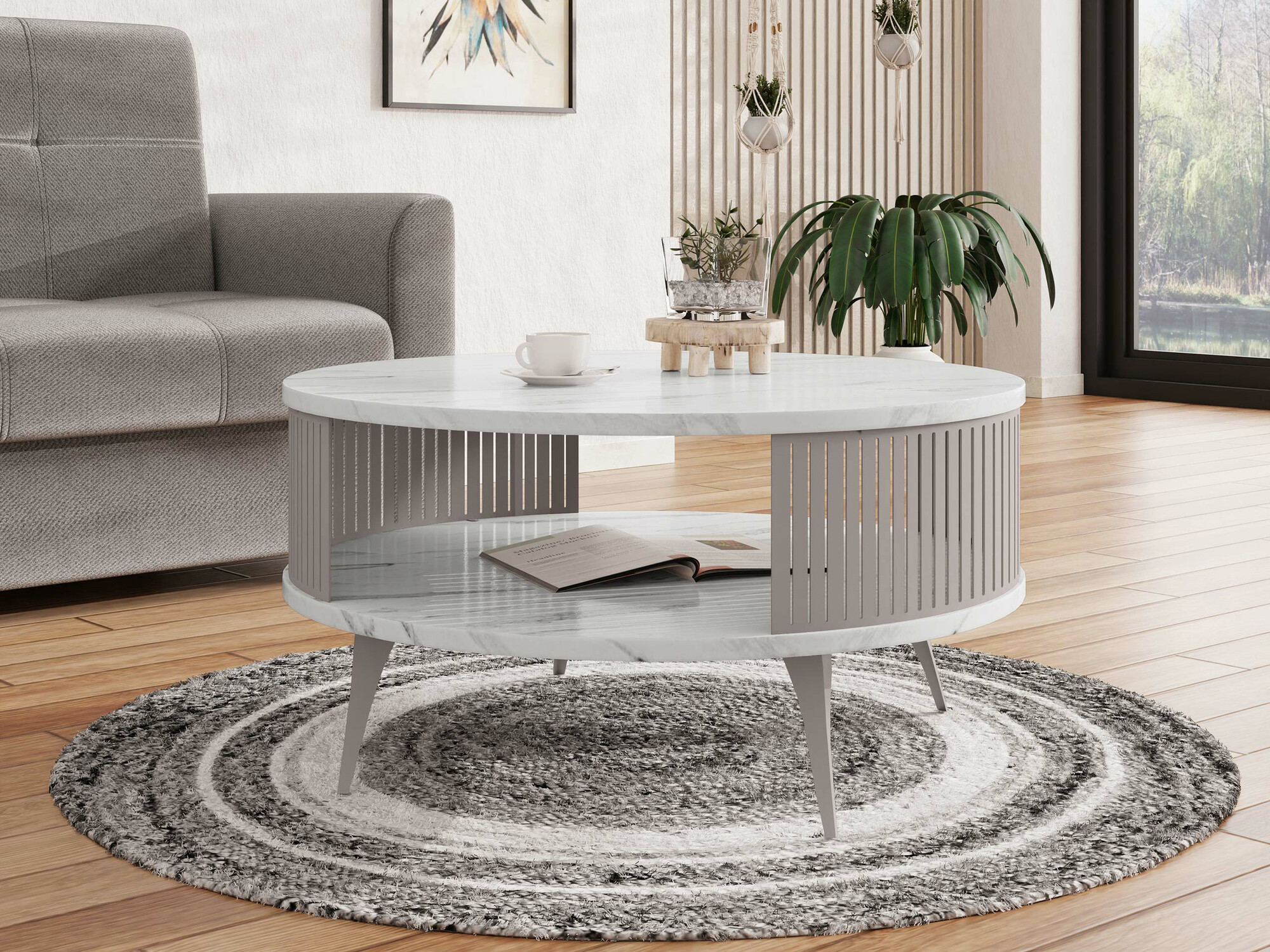 Sohvapöytä Vitum VI (Kashmir + Valkoinen marmori)