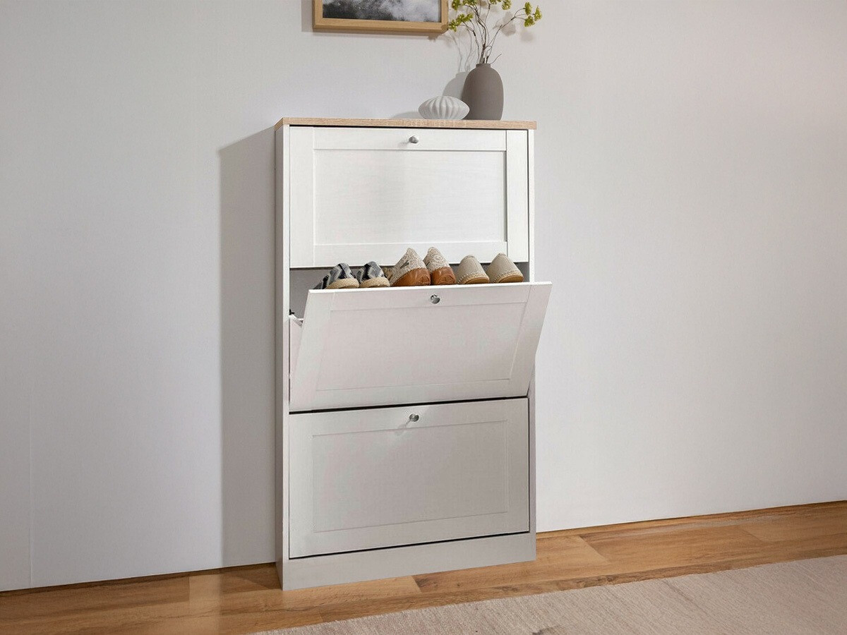 Kenkäkaappi Cirtene 101 (Valkoinen + Tammi)