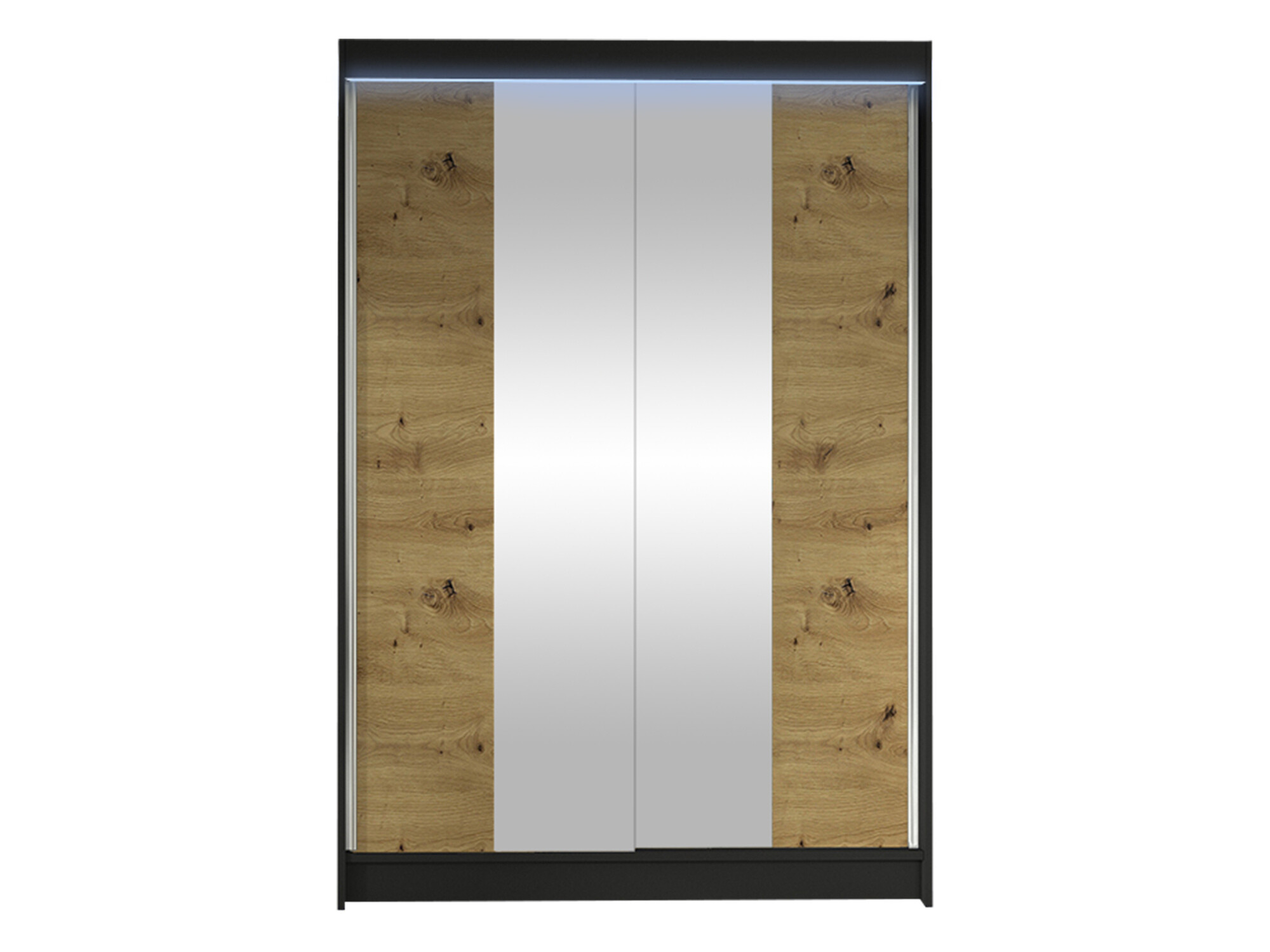 Vaatekaappi Closico Salvor II (Musta + Artisaanitammi)