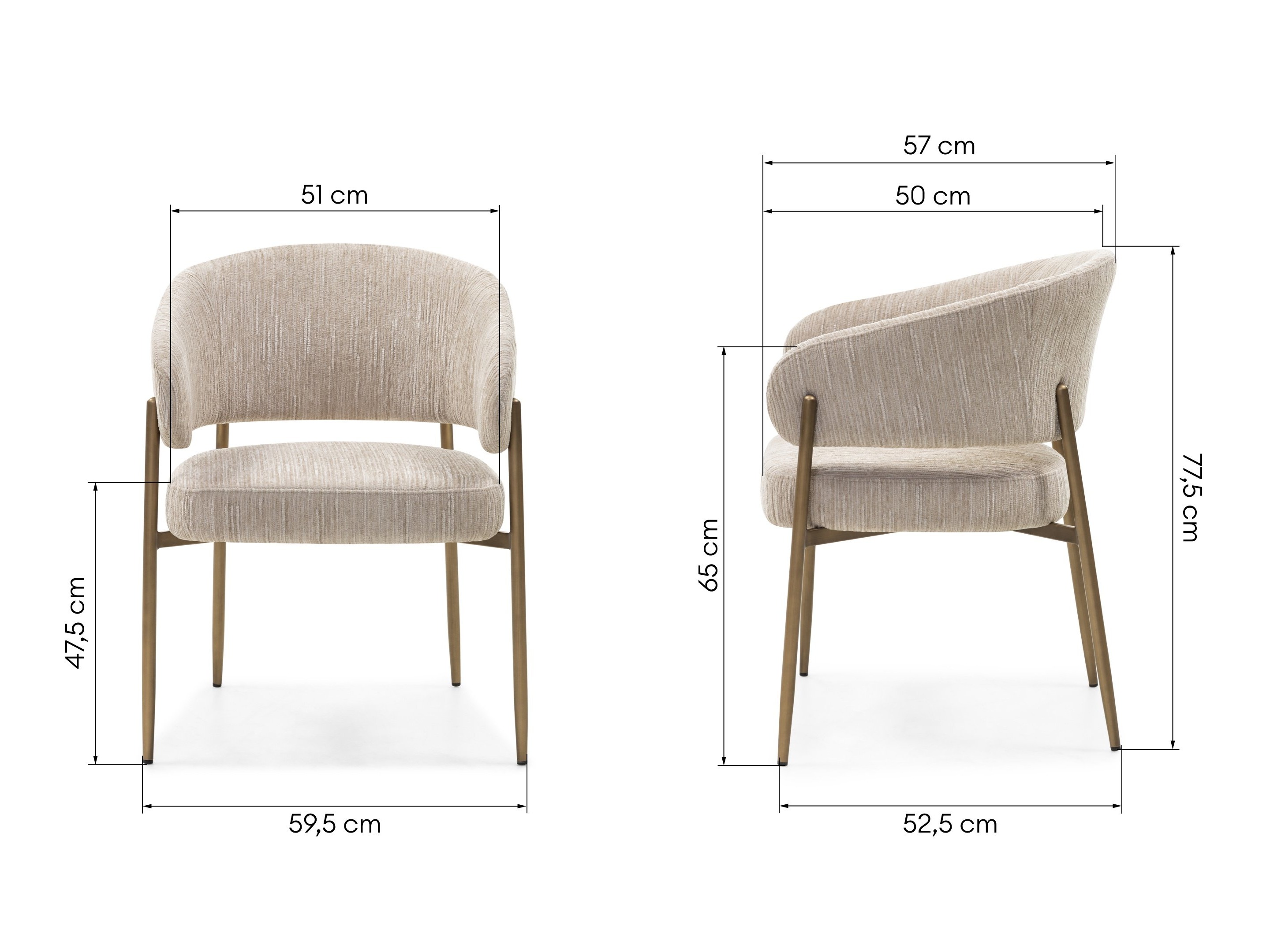 Tuoli Burleson 278 (Vaaleanruskea + Messinki)